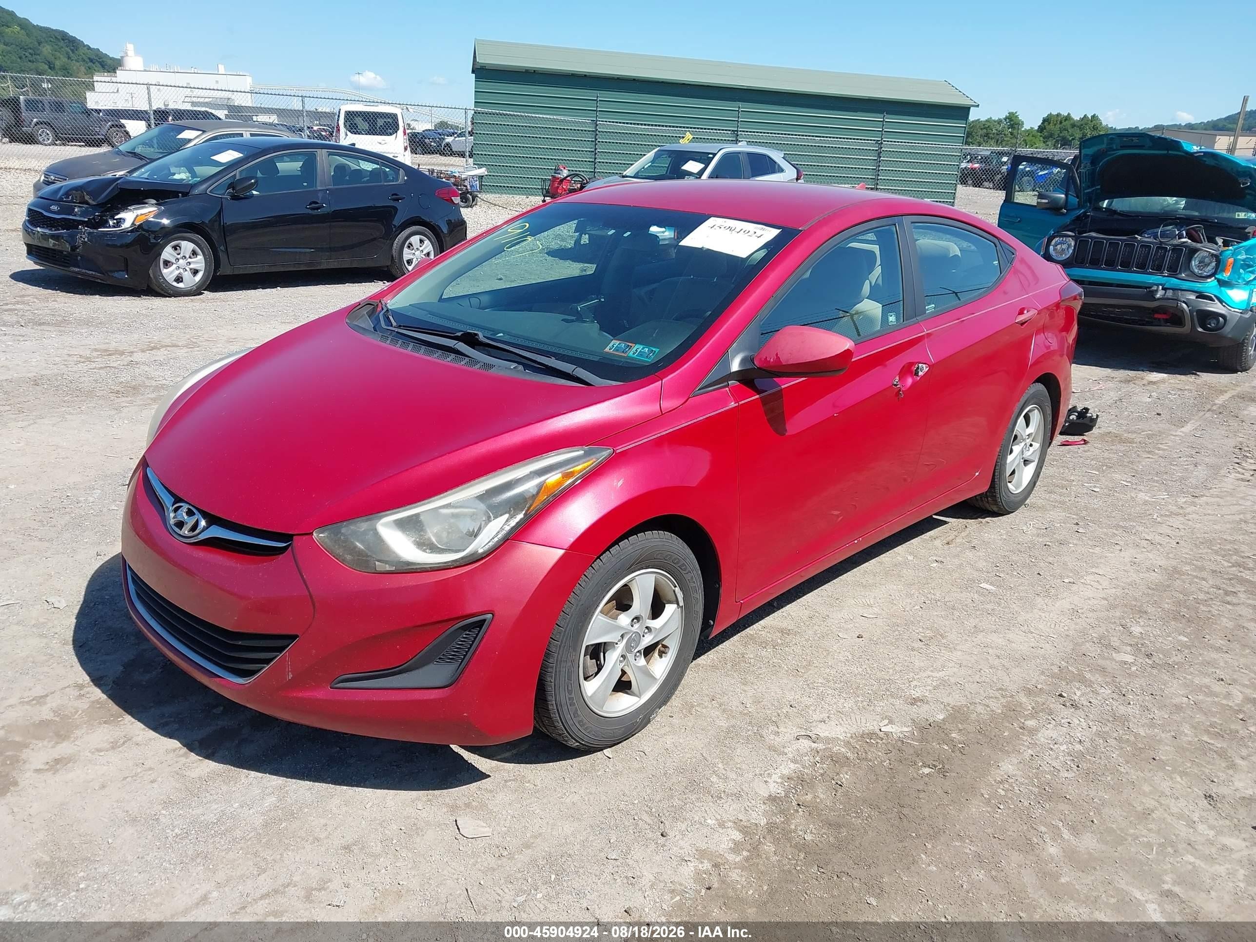 2014 Hyundai Elantra Se Red vin: KMHDH4AE3EU109107