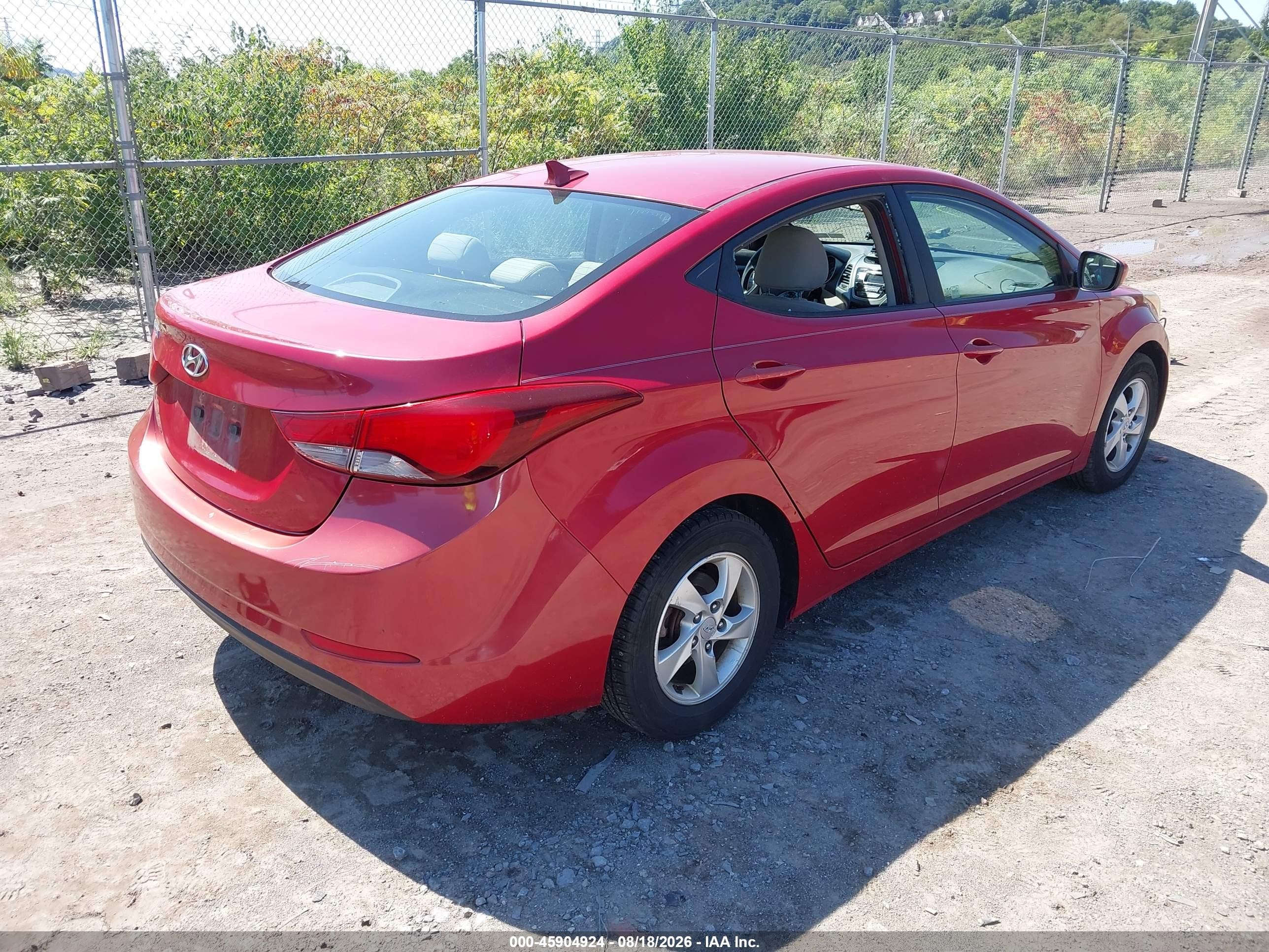 2014 Hyundai Elantra Se Red vin: KMHDH4AE3EU109107