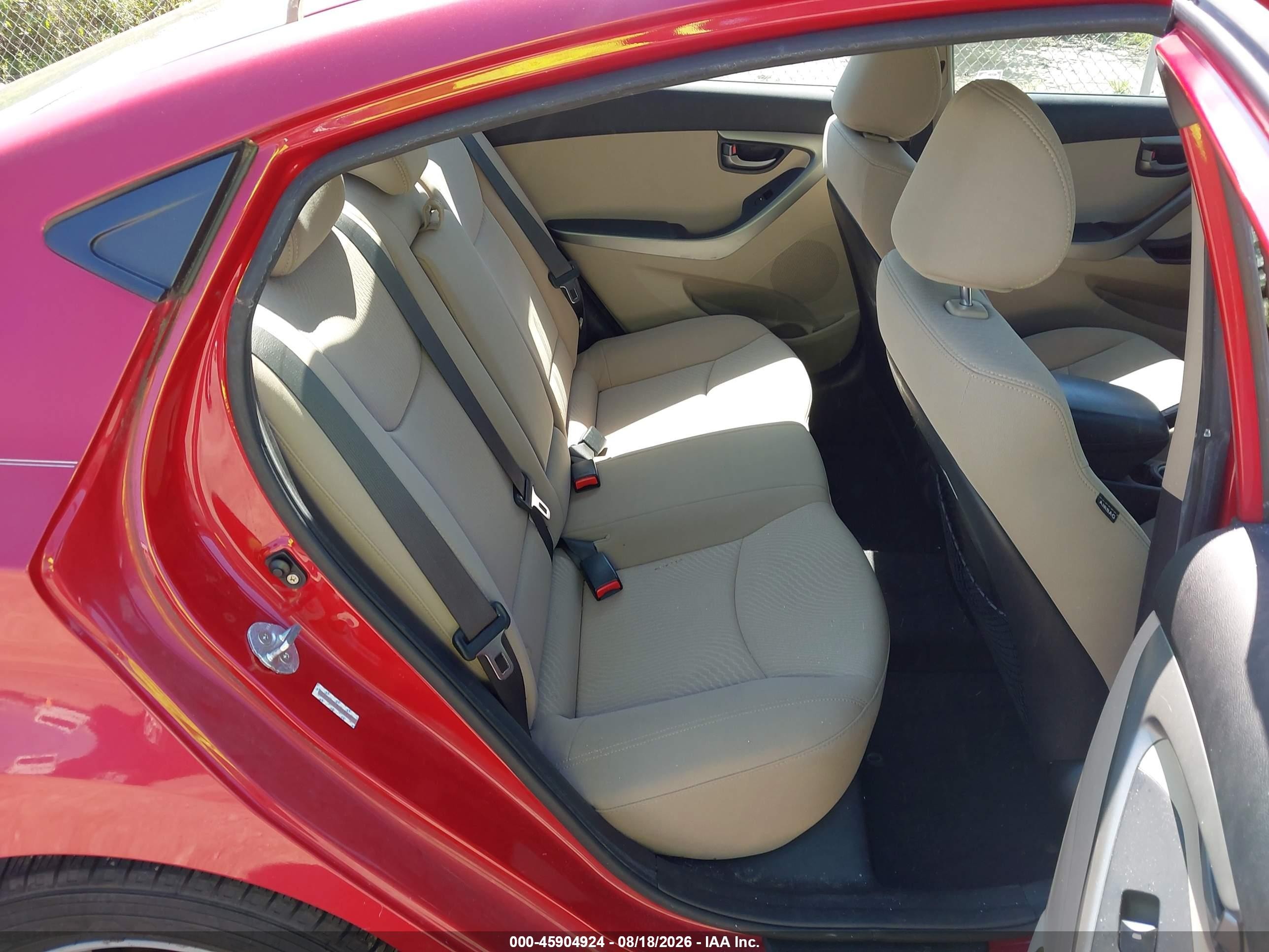 2014 Hyundai Elantra Se Red vin: KMHDH4AE3EU109107