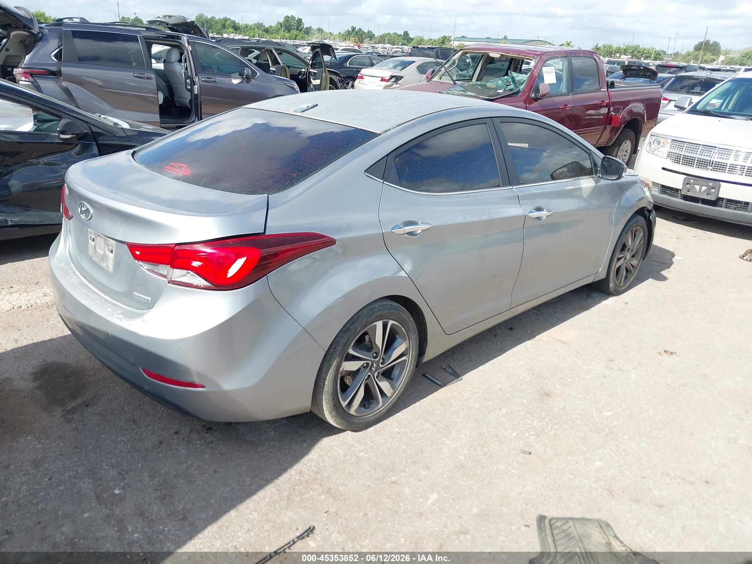 2014 Hyundai Elantra Limited Gray vin: KMHDH4AE3EU155312