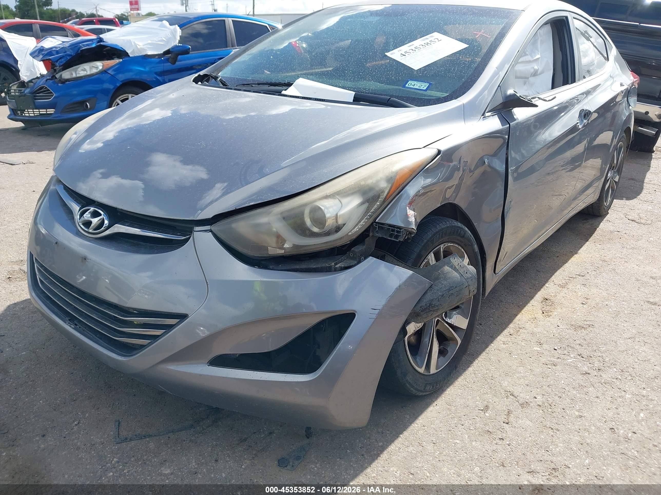 2014 Hyundai Elantra Limited Gray vin: KMHDH4AE3EU155312
