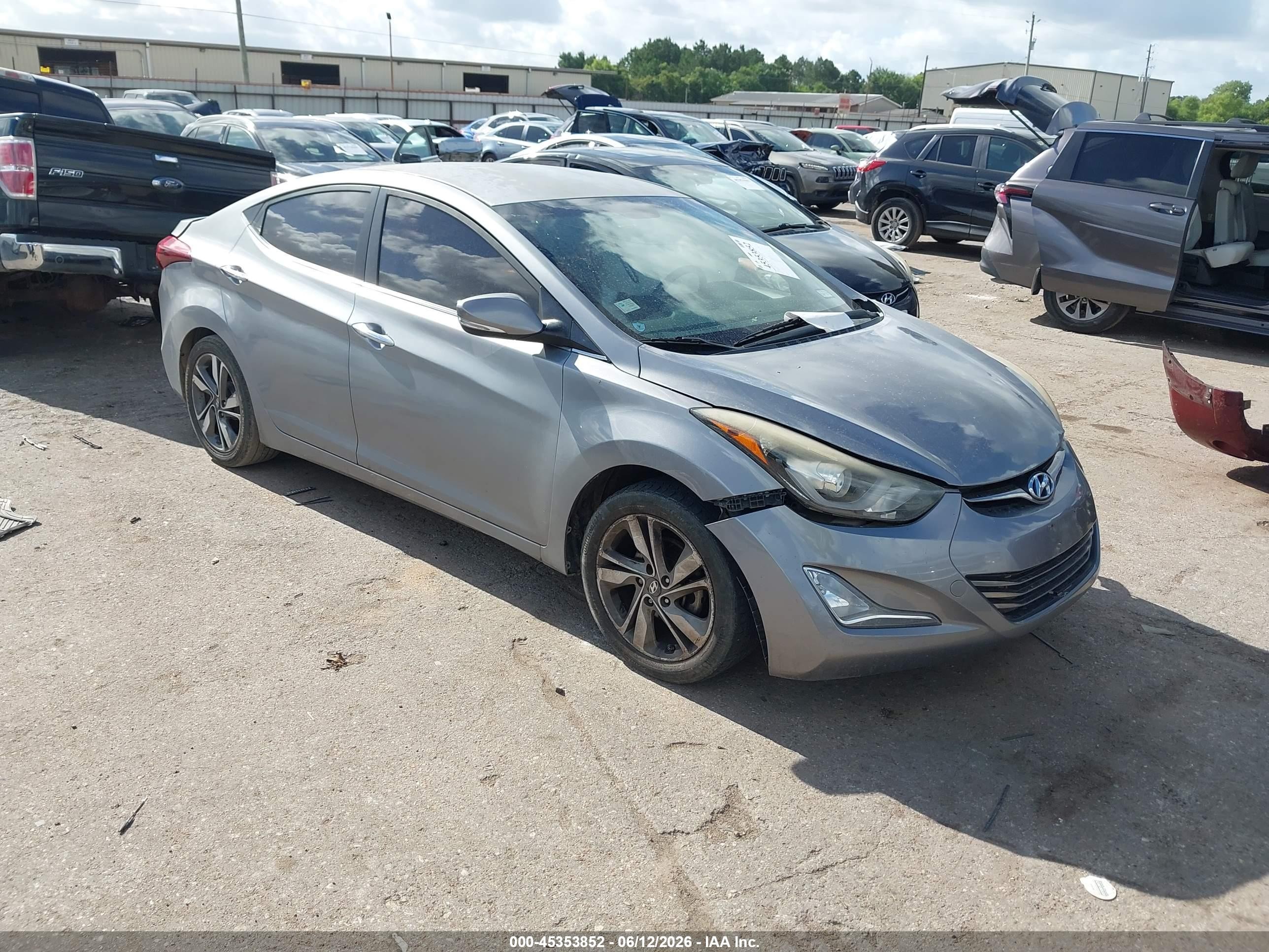 2014 Hyundai Elantra Limited Gray vin: KMHDH4AE3EU155312