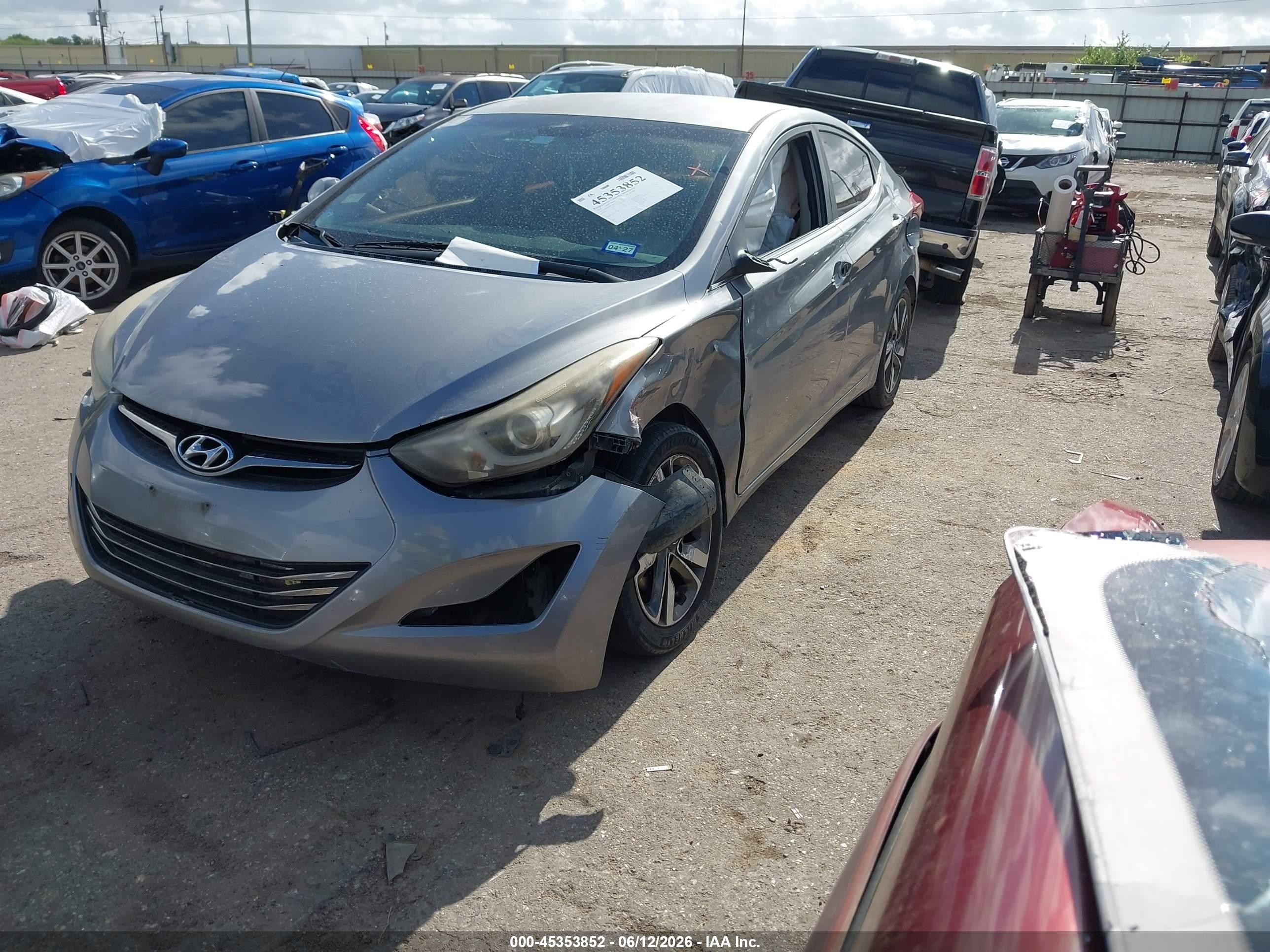 2014 Hyundai Elantra Limited Gray vin: KMHDH4AE3EU155312