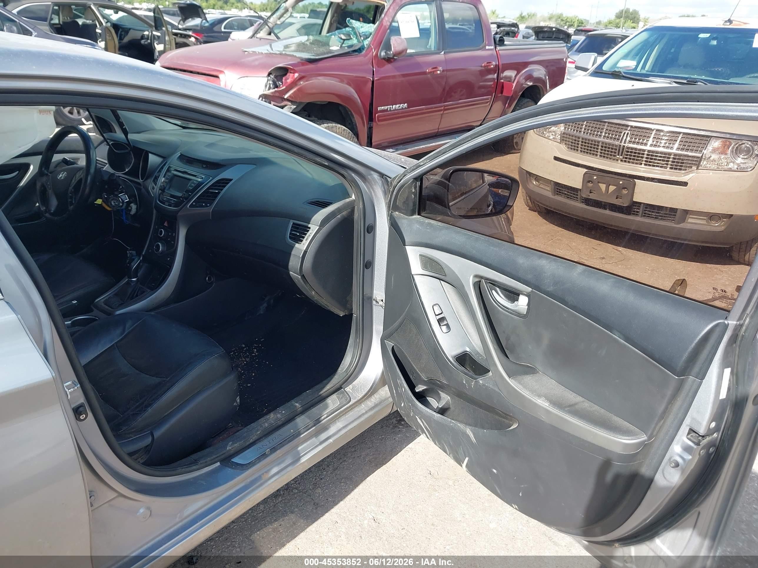 2014 Hyundai Elantra Limited Gray vin: KMHDH4AE3EU155312
