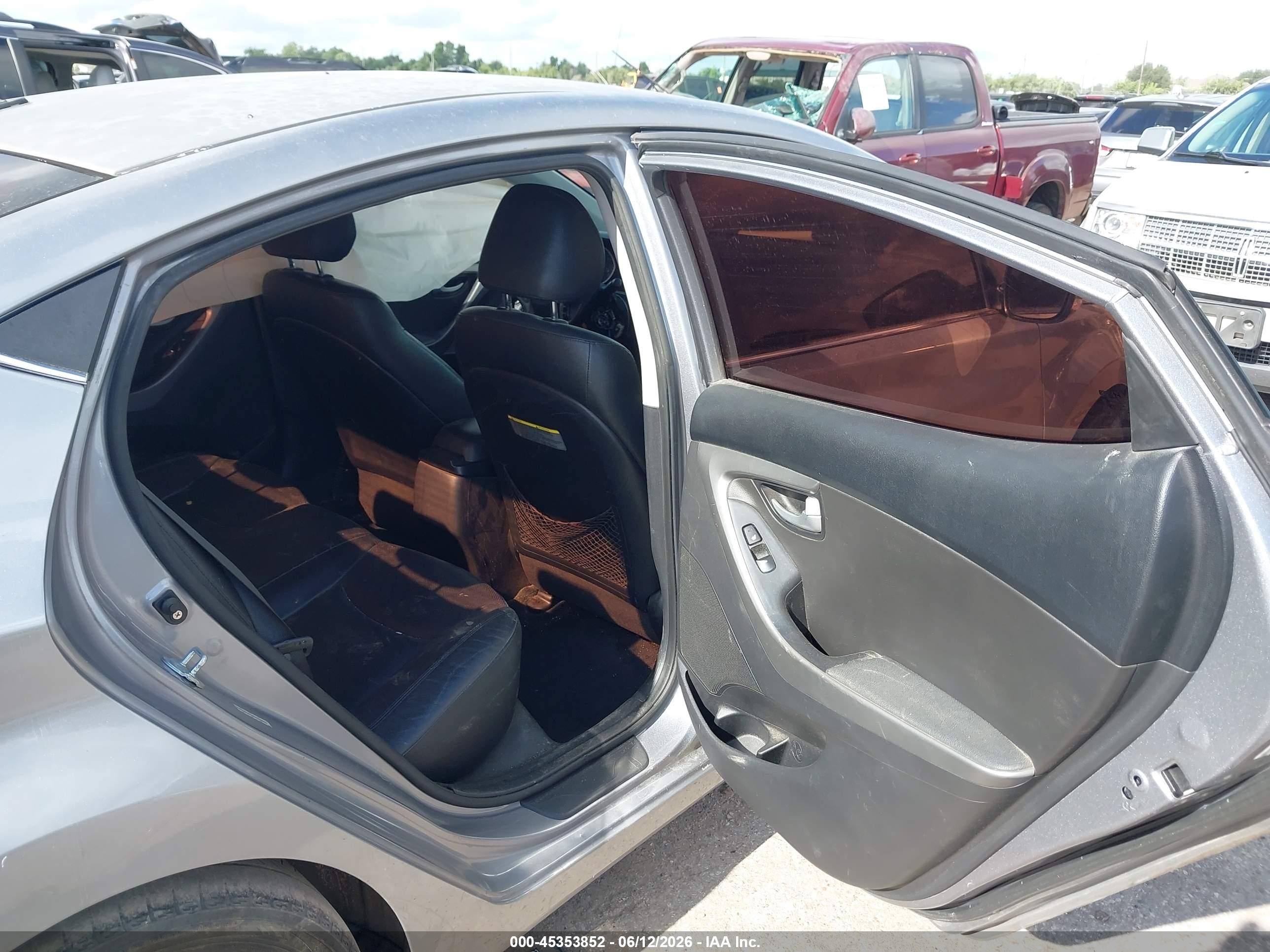 2014 Hyundai Elantra Limited Gray vin: KMHDH4AE3EU155312