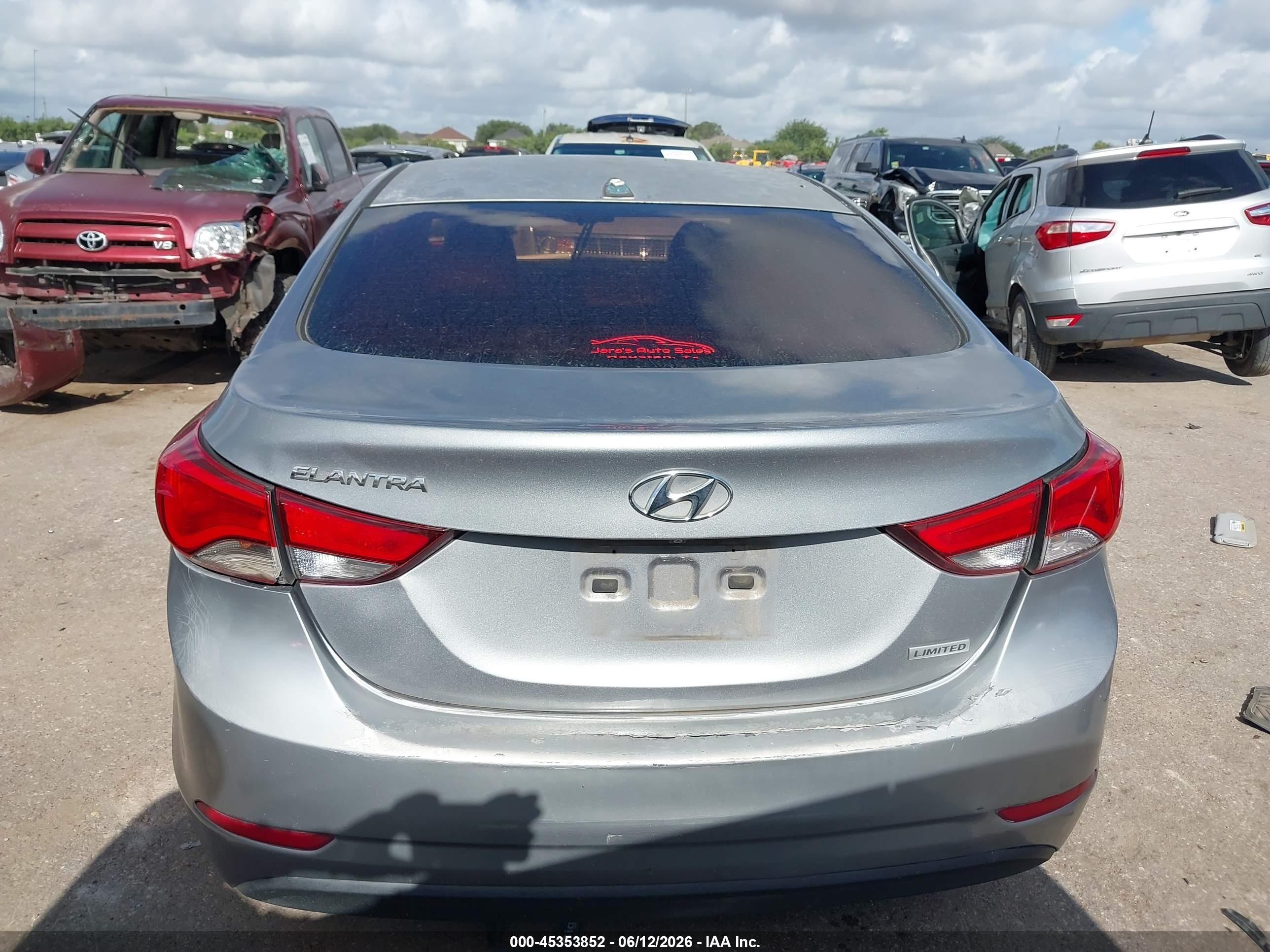 2014 Hyundai Elantra Limited Gray vin: KMHDH4AE3EU155312