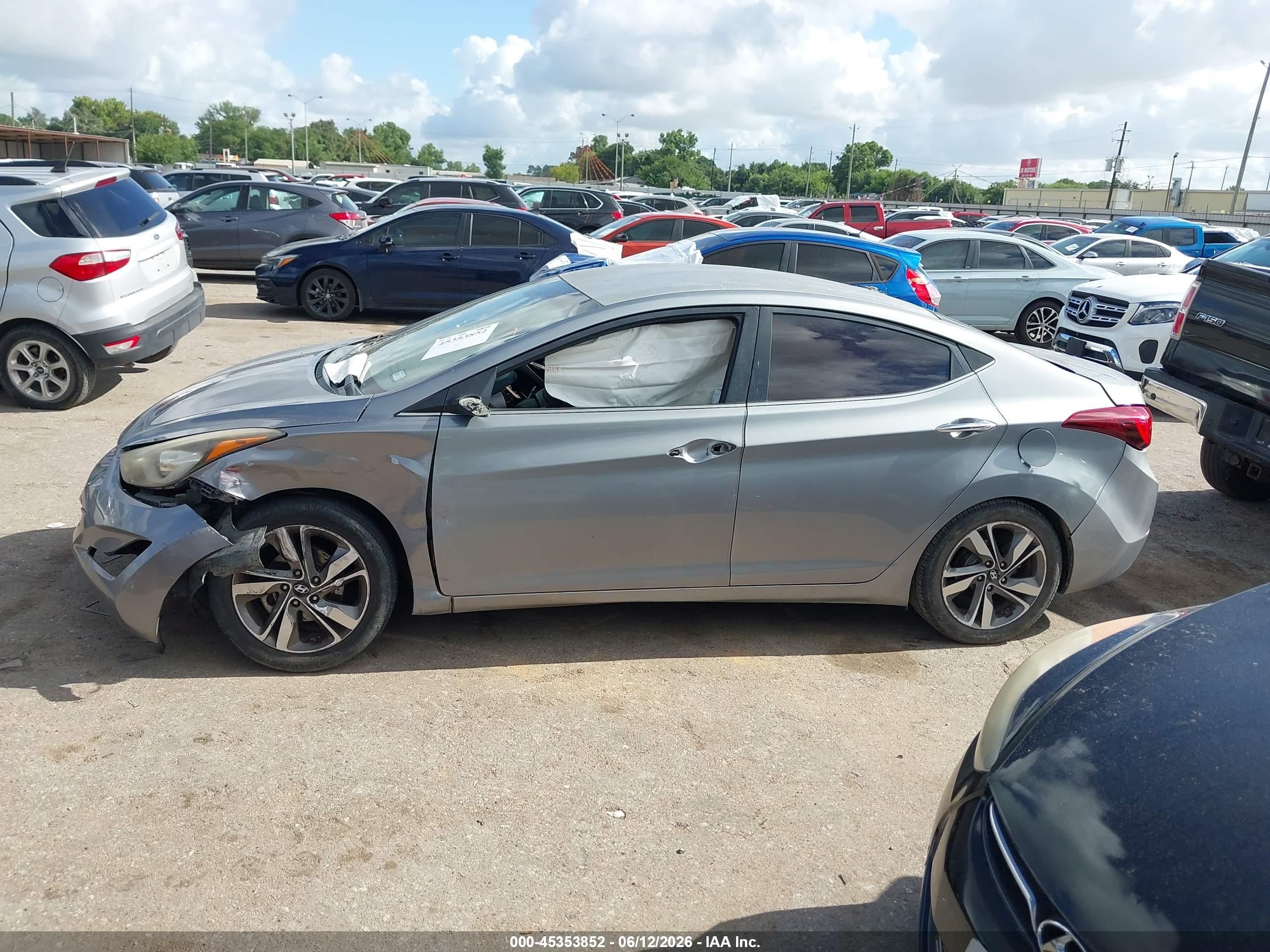 2014 Hyundai Elantra Limited Gray vin: KMHDH4AE3EU155312