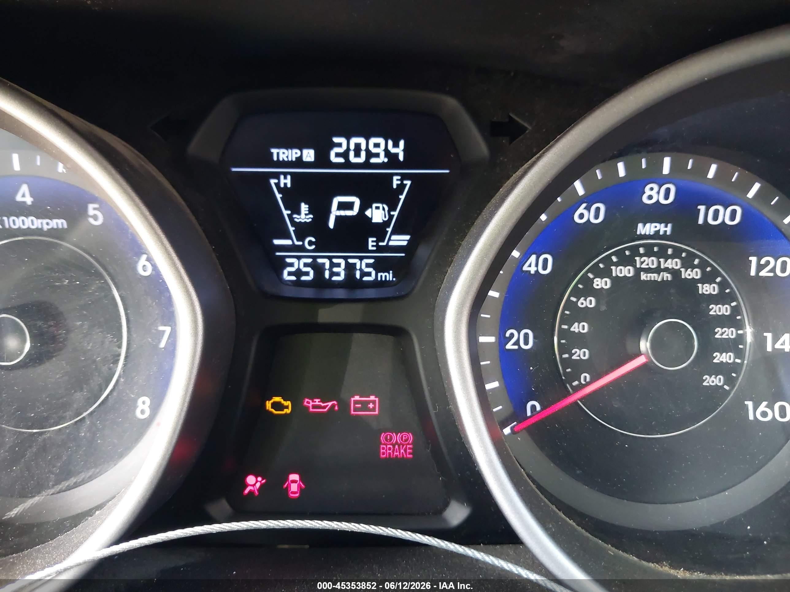 2014 Hyundai Elantra Limited Gray vin: KMHDH4AE3EU155312
