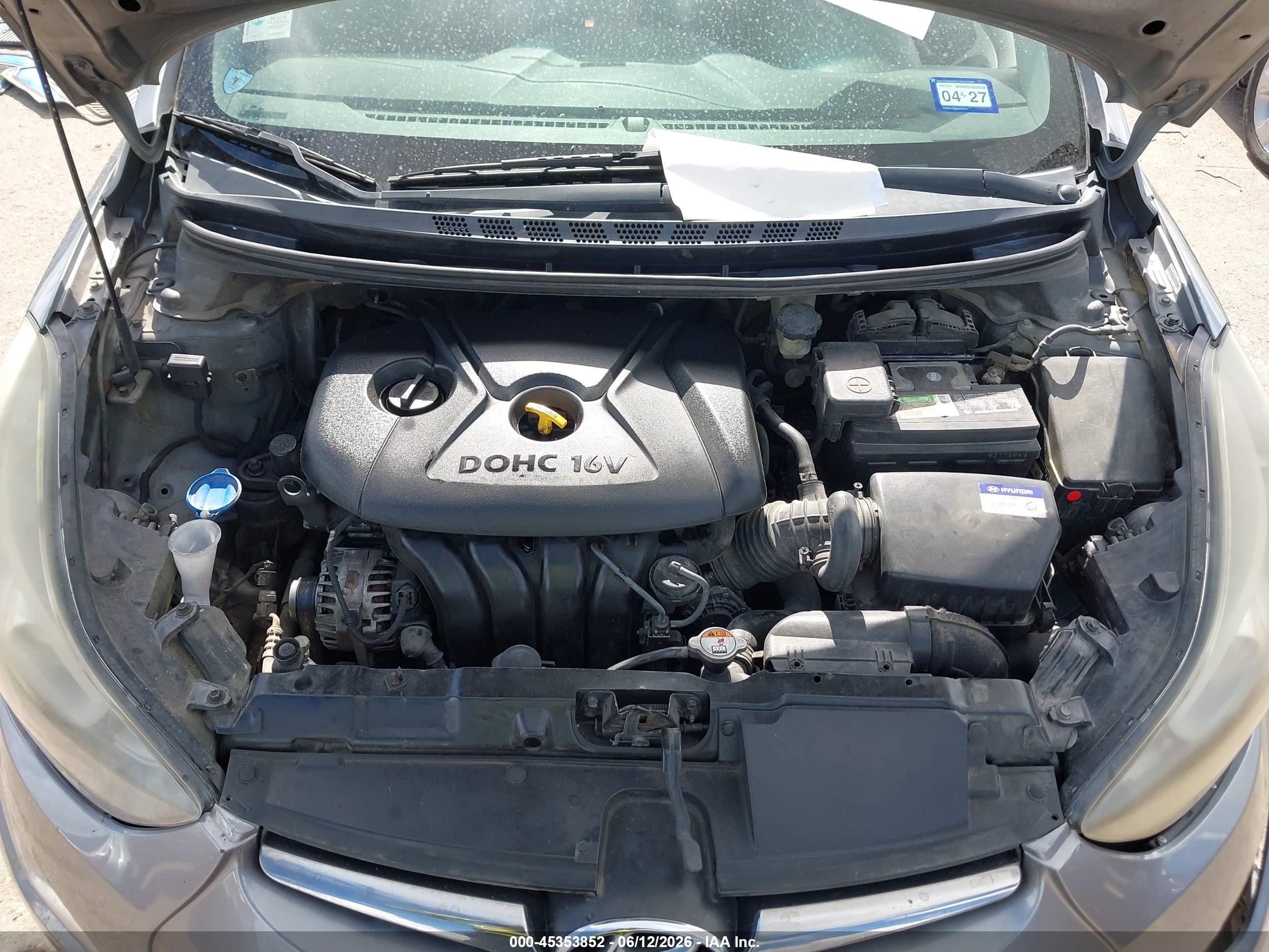 2014 Hyundai Elantra Limited Gray vin: KMHDH4AE3EU155312