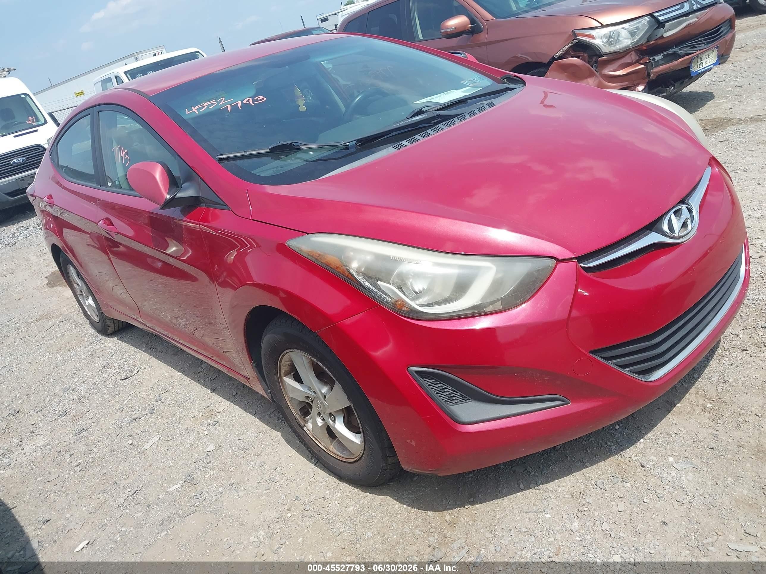 2014 Hyundai Elantra Se Red vin: KMHDH4AE3EU158193