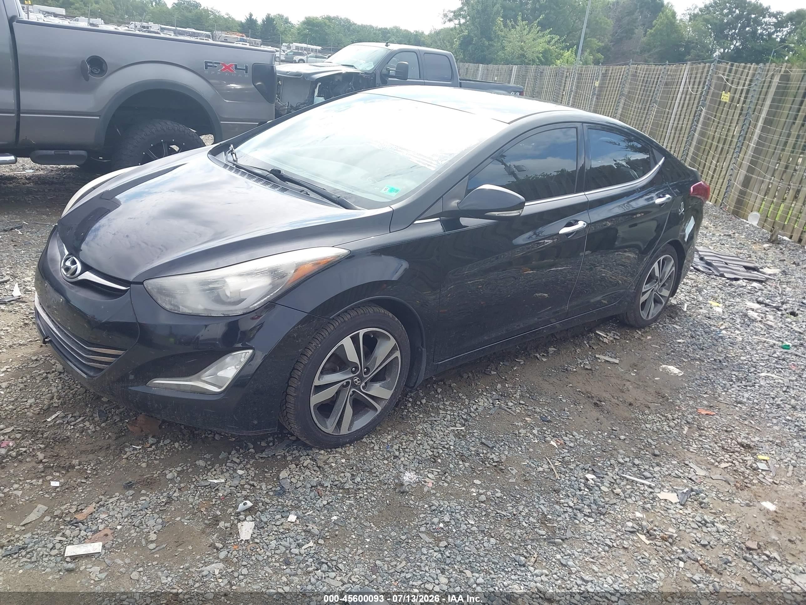 2014 Hyundai Elantra Limited Black vin: KMHDH4AE3EU171848