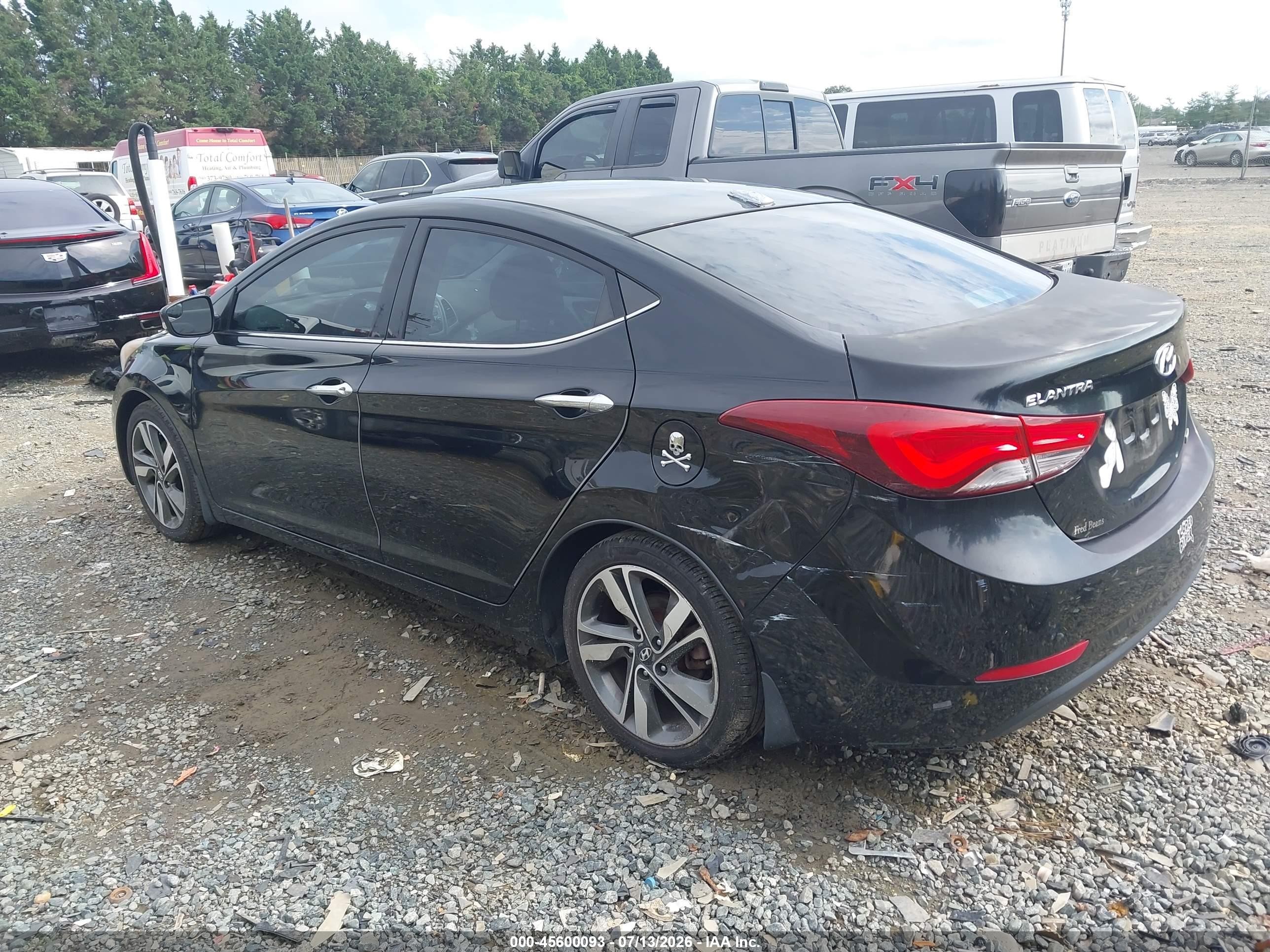 2014 Hyundai Elantra Limited Black vin: KMHDH4AE3EU171848