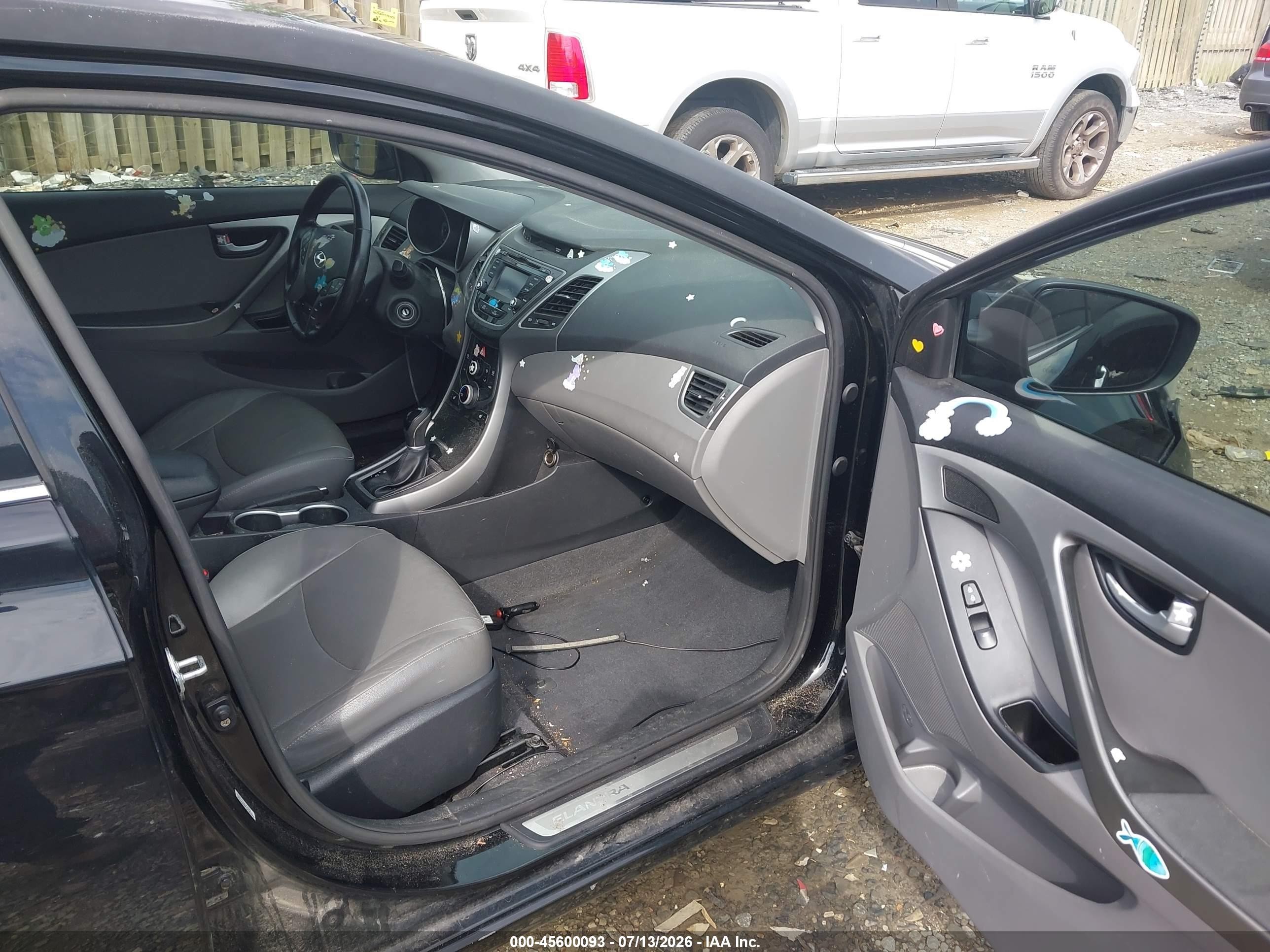 2014 Hyundai Elantra Limited Black vin: KMHDH4AE3EU171848