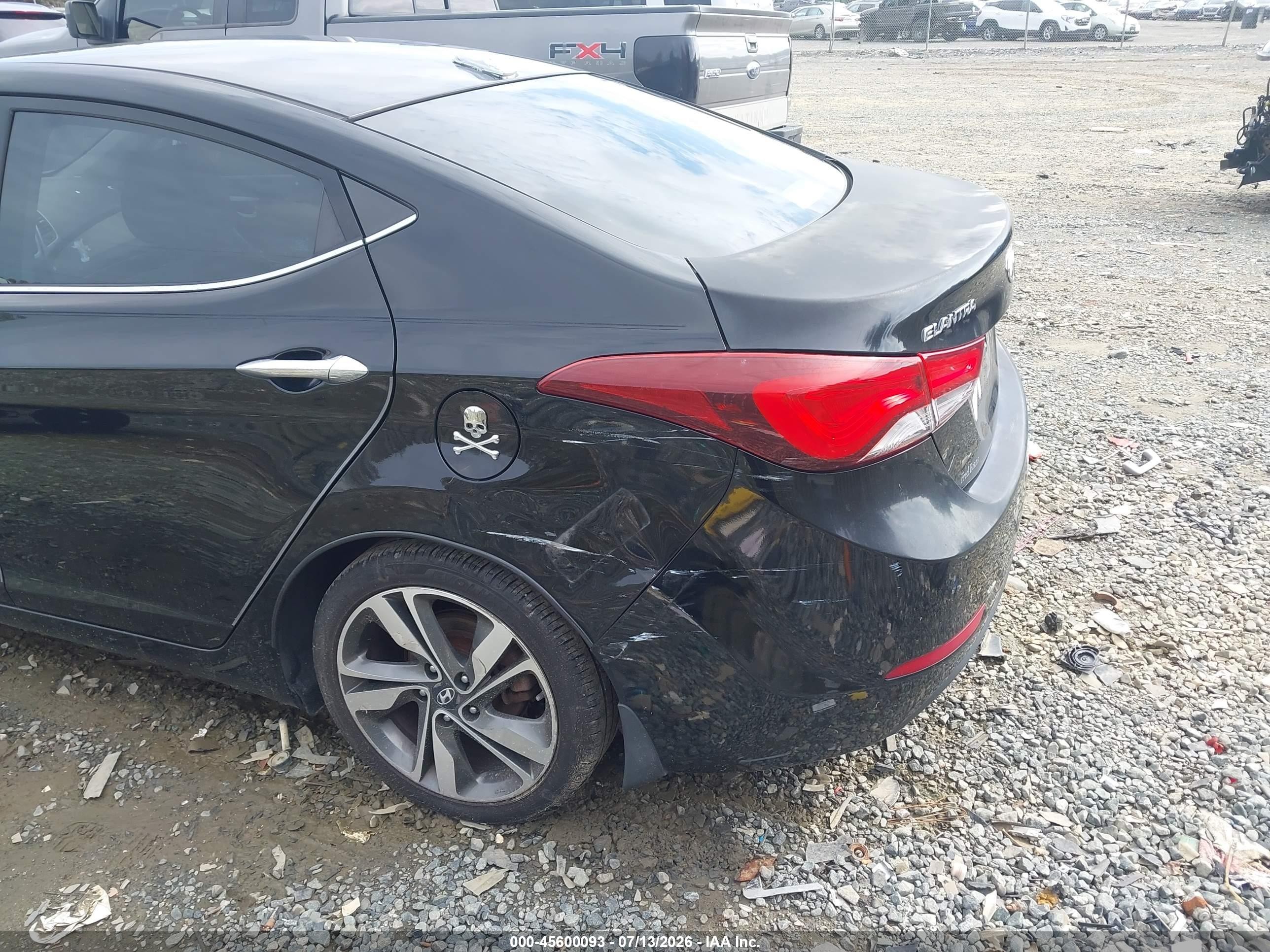 2014 Hyundai Elantra Limited Black vin: KMHDH4AE3EU171848