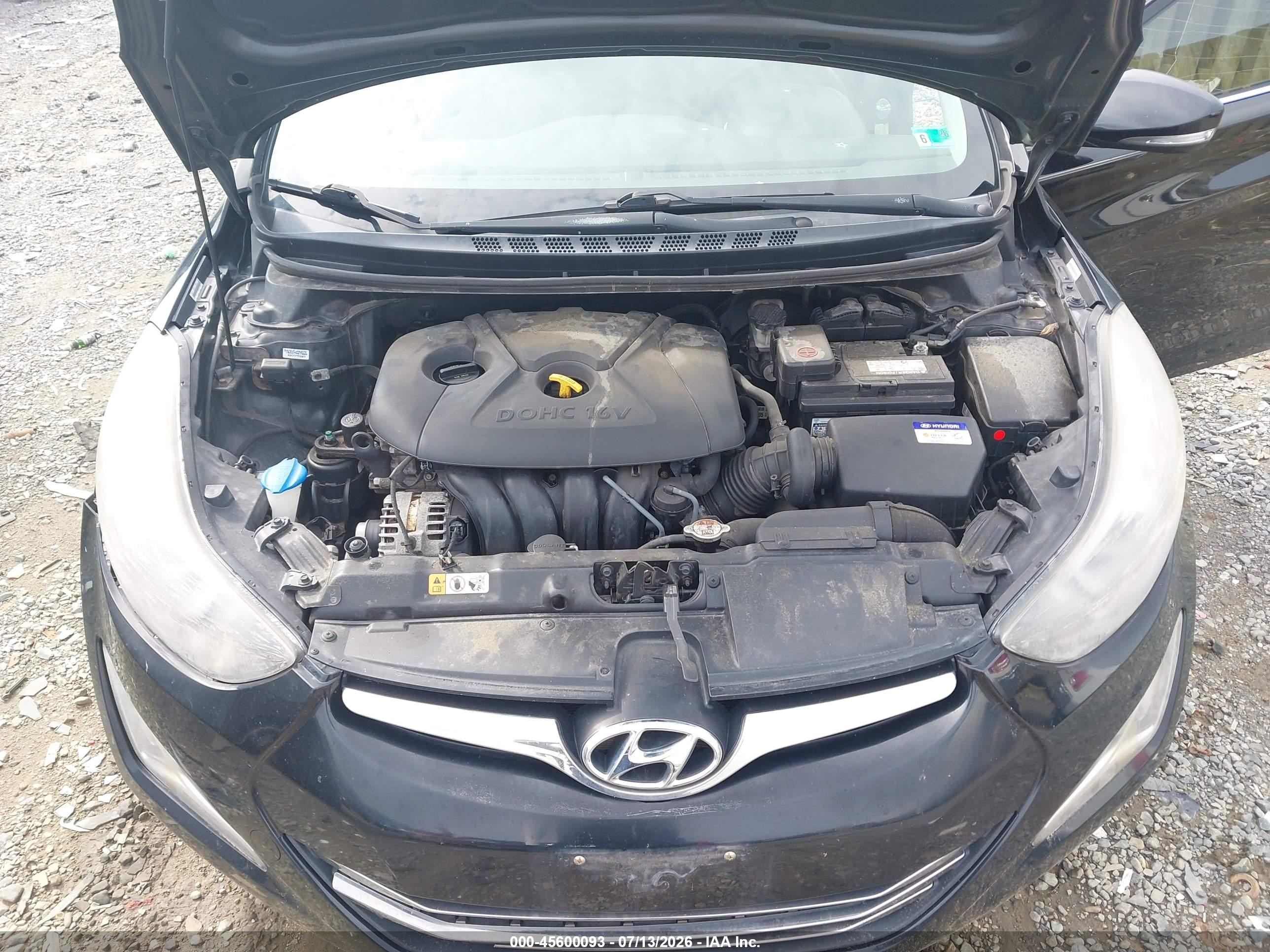 2014 Hyundai Elantra Limited Black vin: KMHDH4AE3EU171848