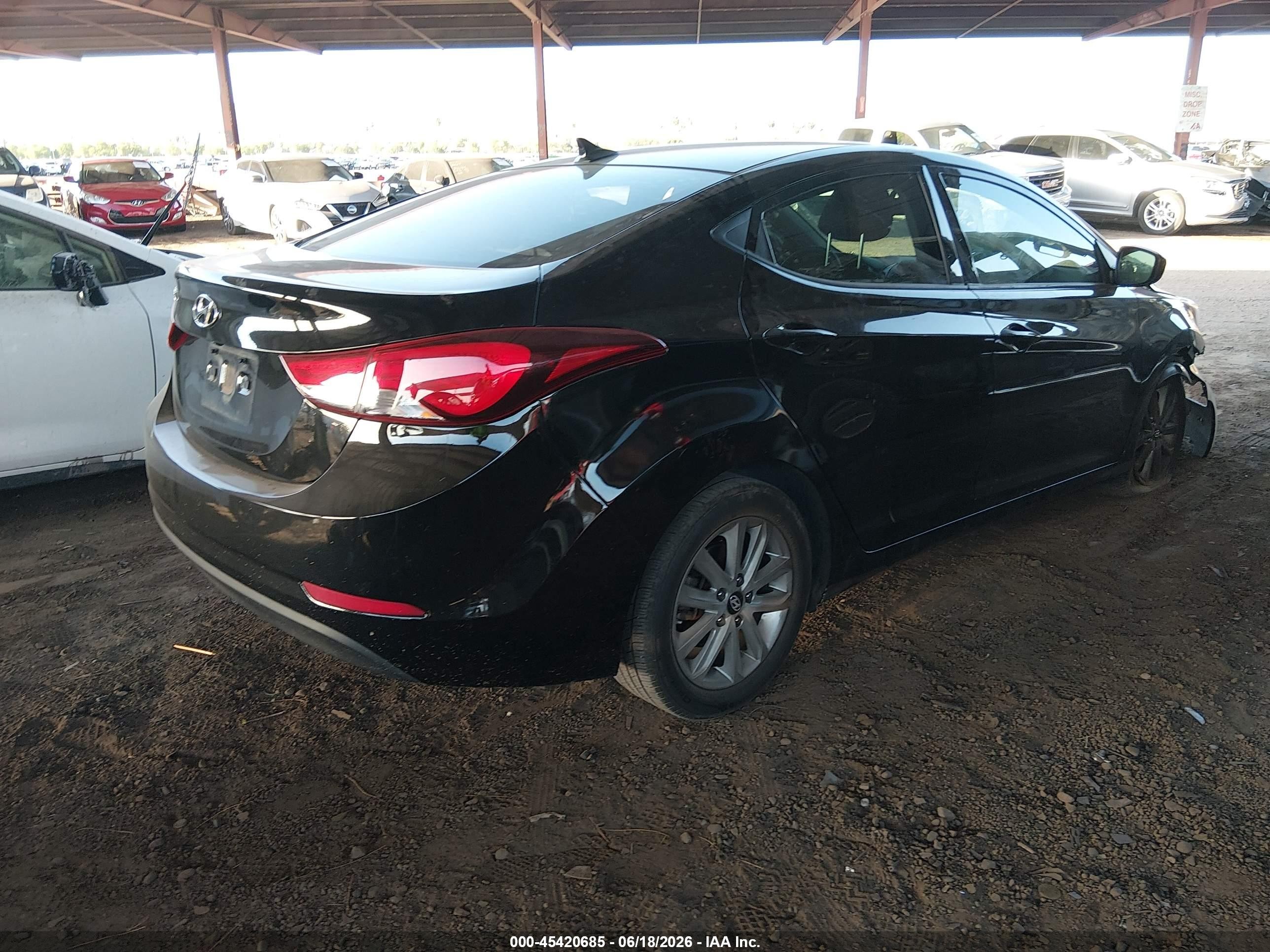 2014 Hyundai Elantra Se Black vin: KMHDH4AE3EU172482