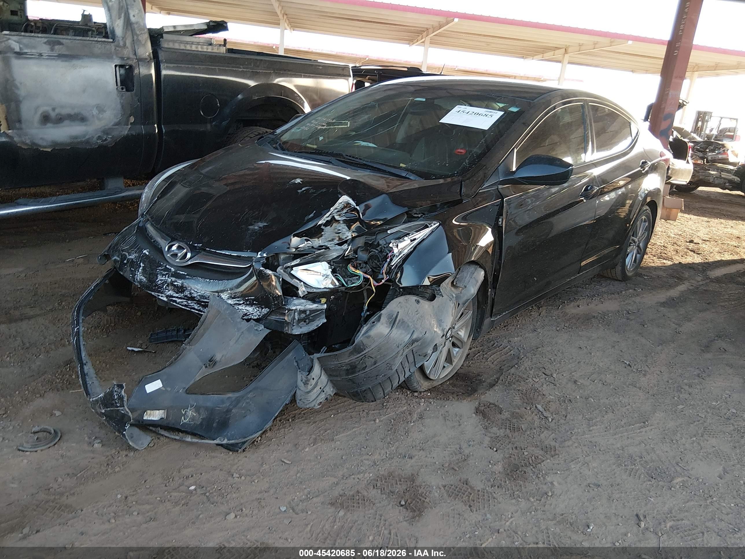 2014 Hyundai Elantra Se Black vin: KMHDH4AE3EU172482