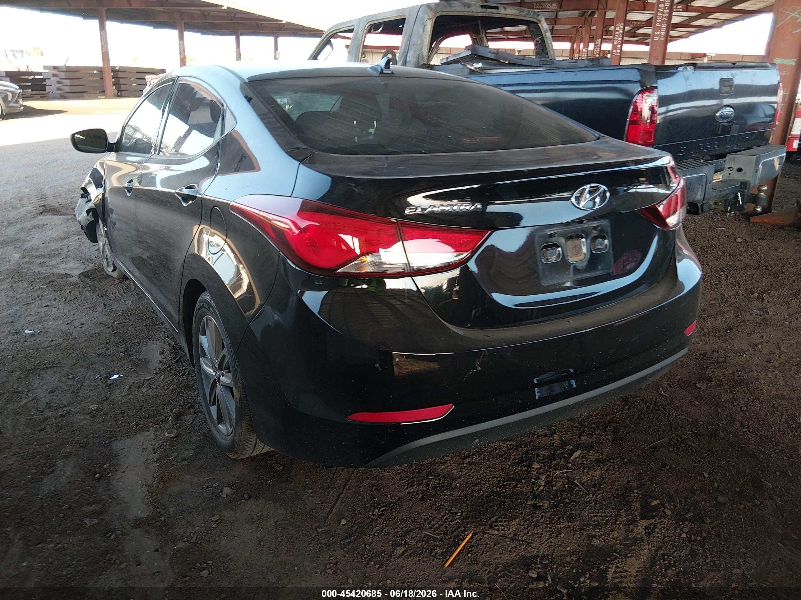 2014 Hyundai Elantra Se Black vin: KMHDH4AE3EU172482