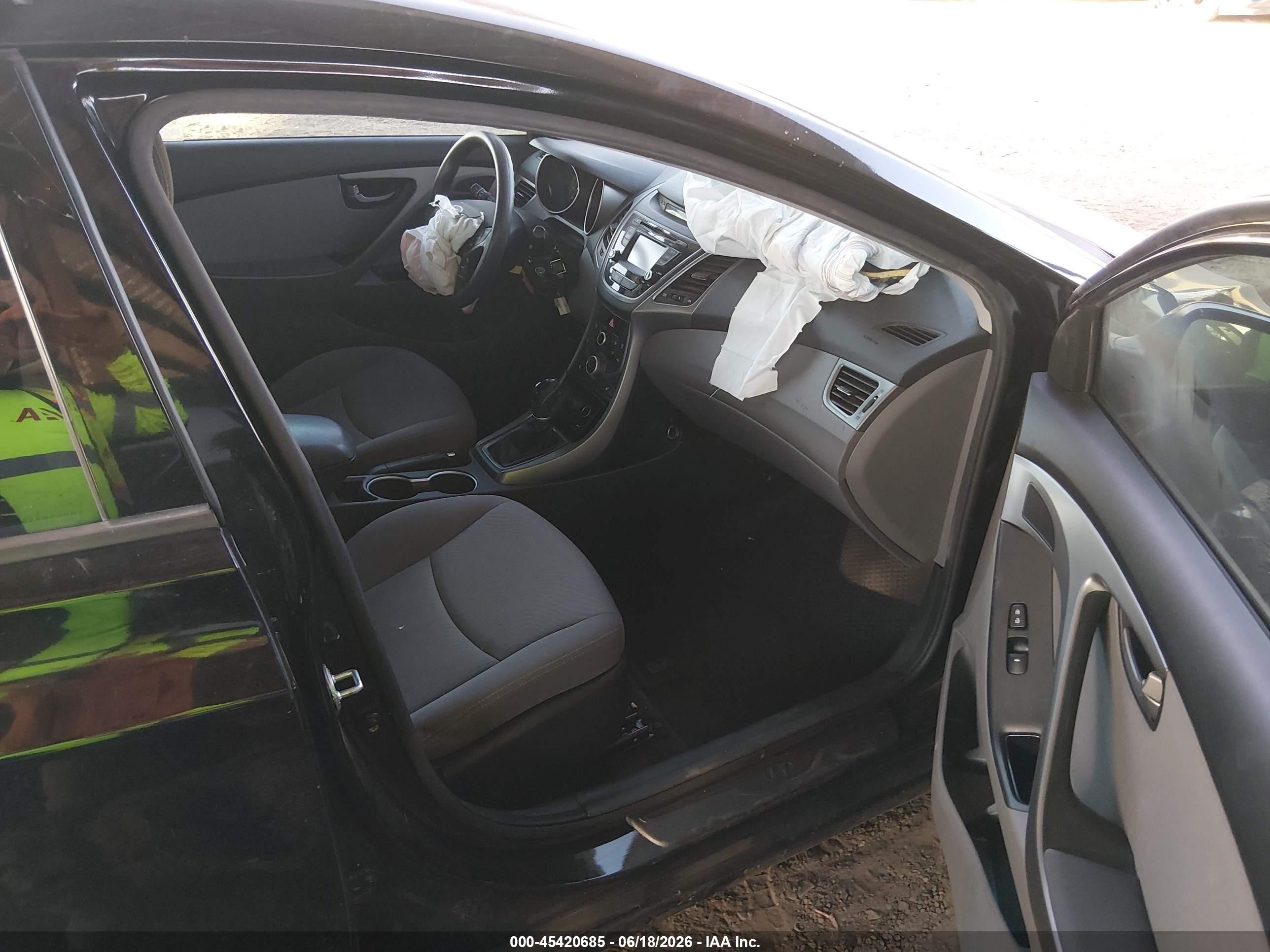 2014 Hyundai Elantra Se Black vin: KMHDH4AE3EU172482