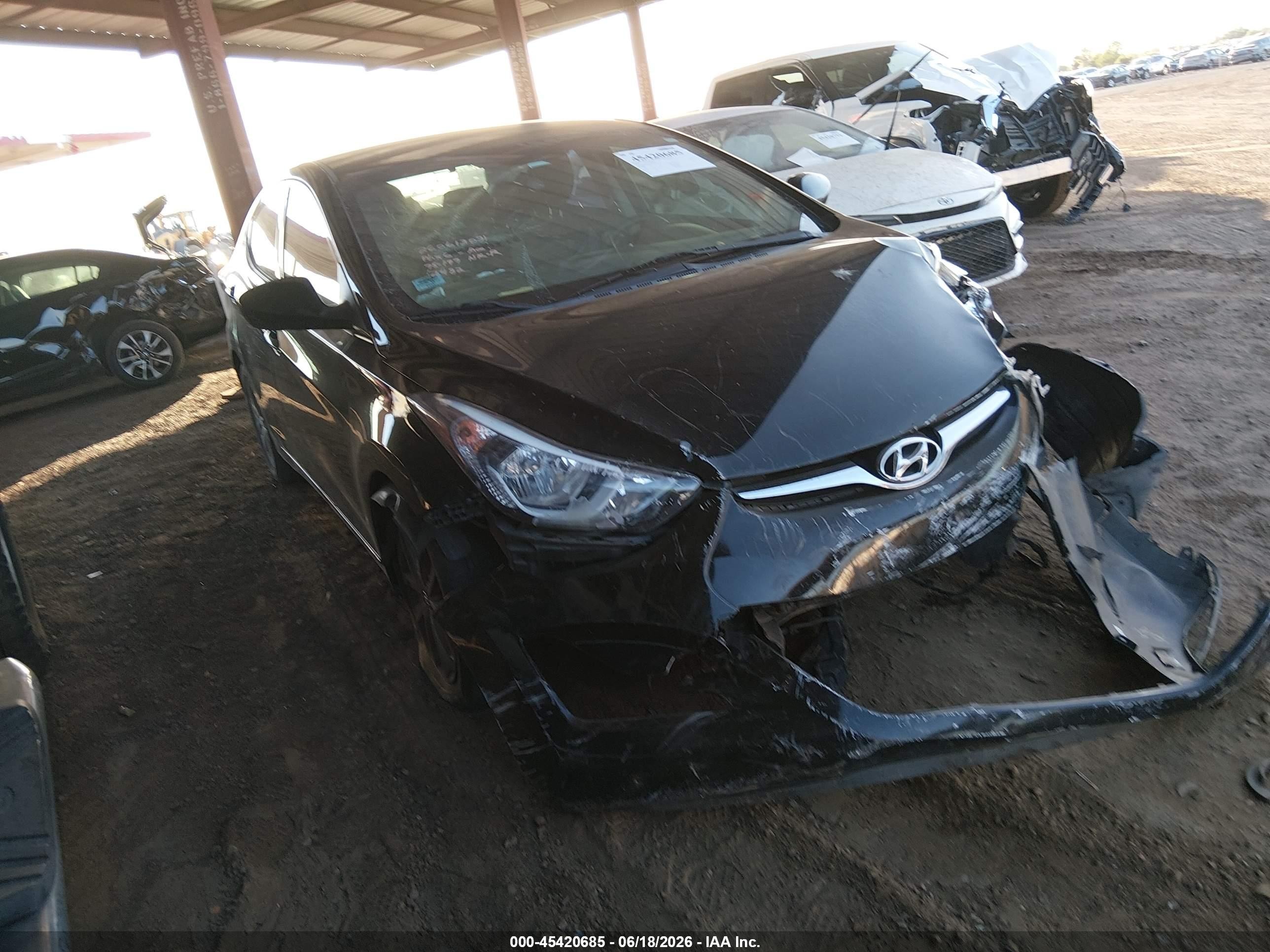2014 Hyundai Elantra Se Black vin: KMHDH4AE3EU172482