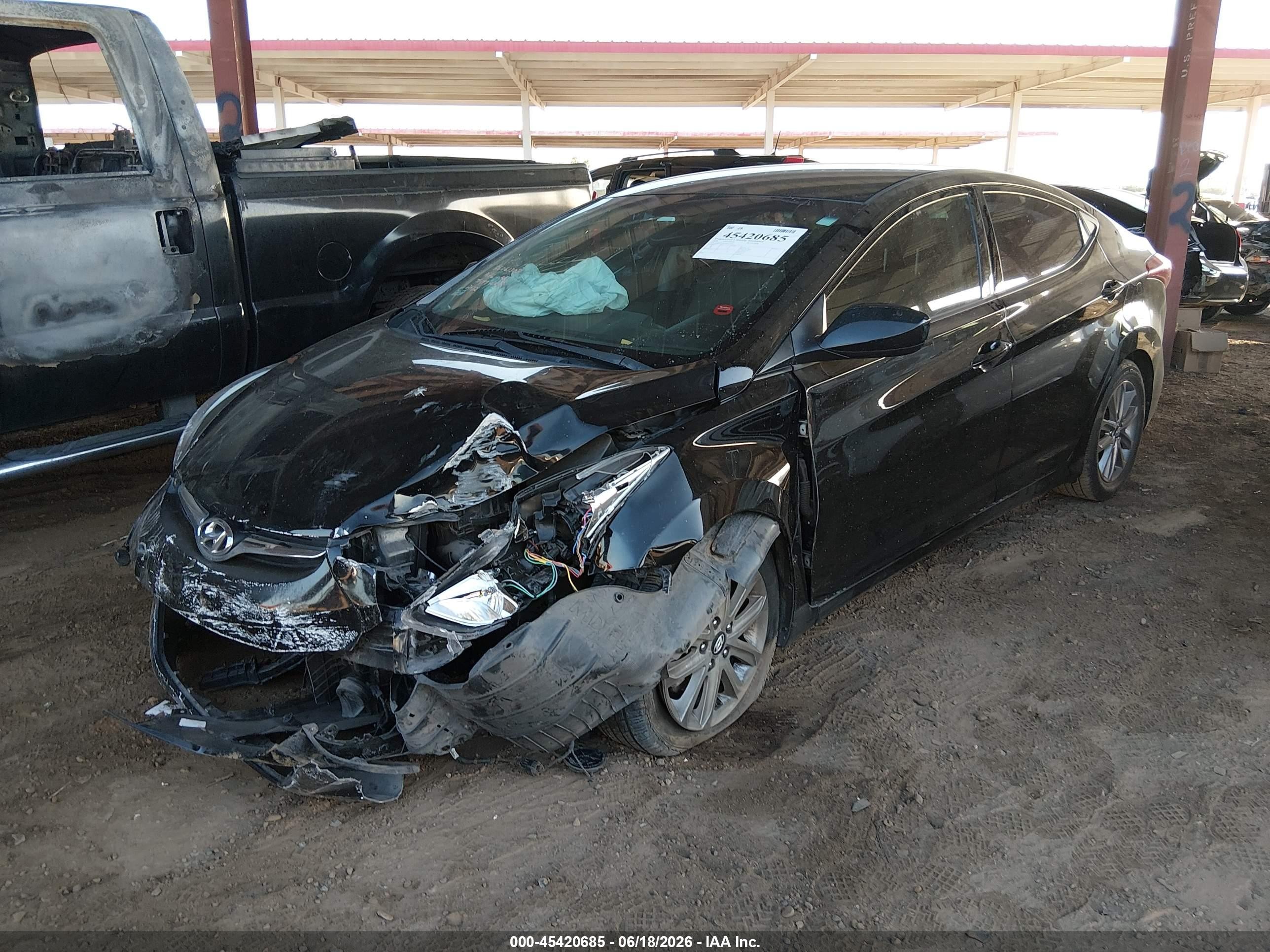 2014 Hyundai Elantra Se Black vin: KMHDH4AE3EU172482