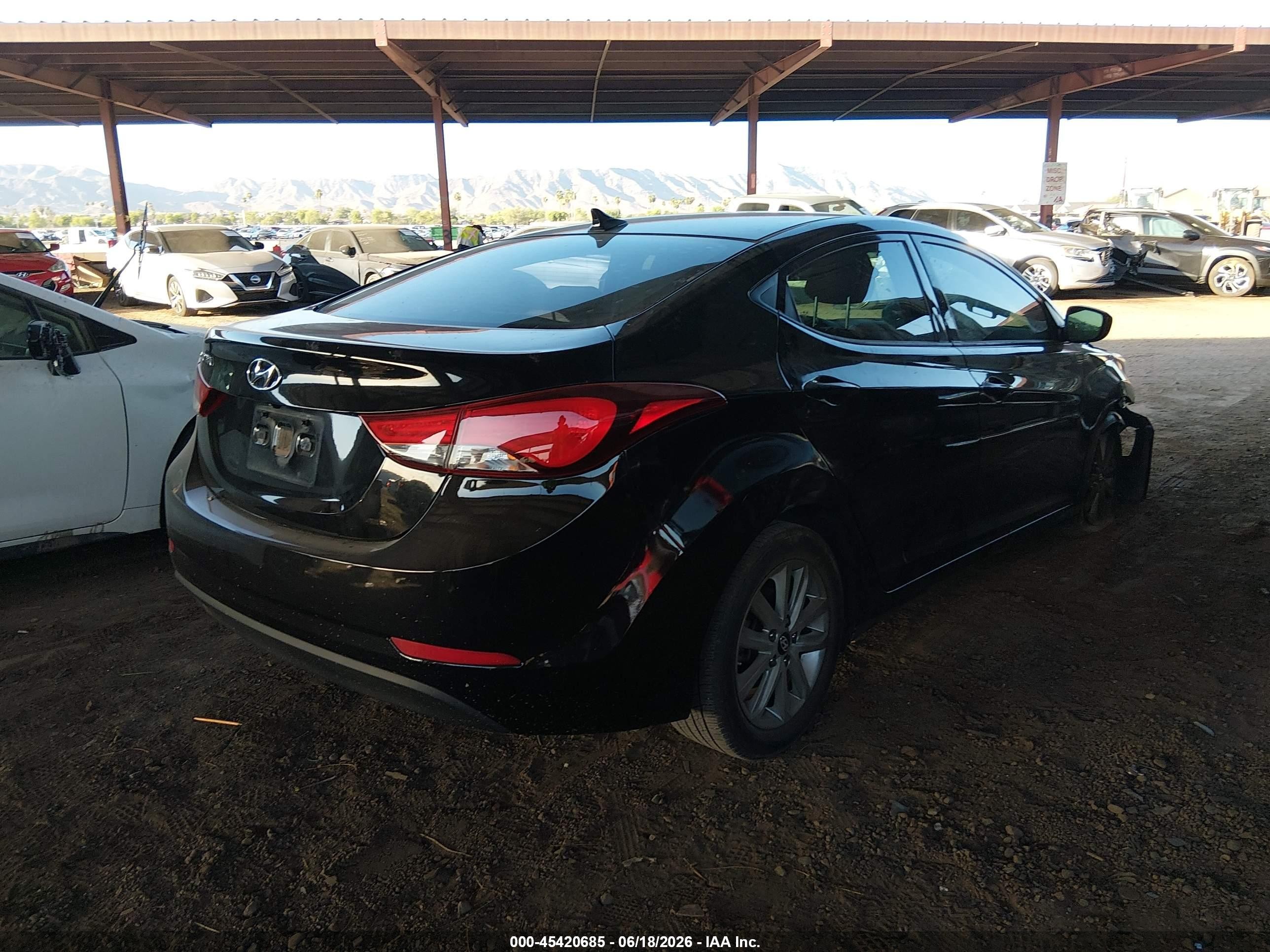 2014 Hyundai Elantra Se Black vin: KMHDH4AE3EU172482