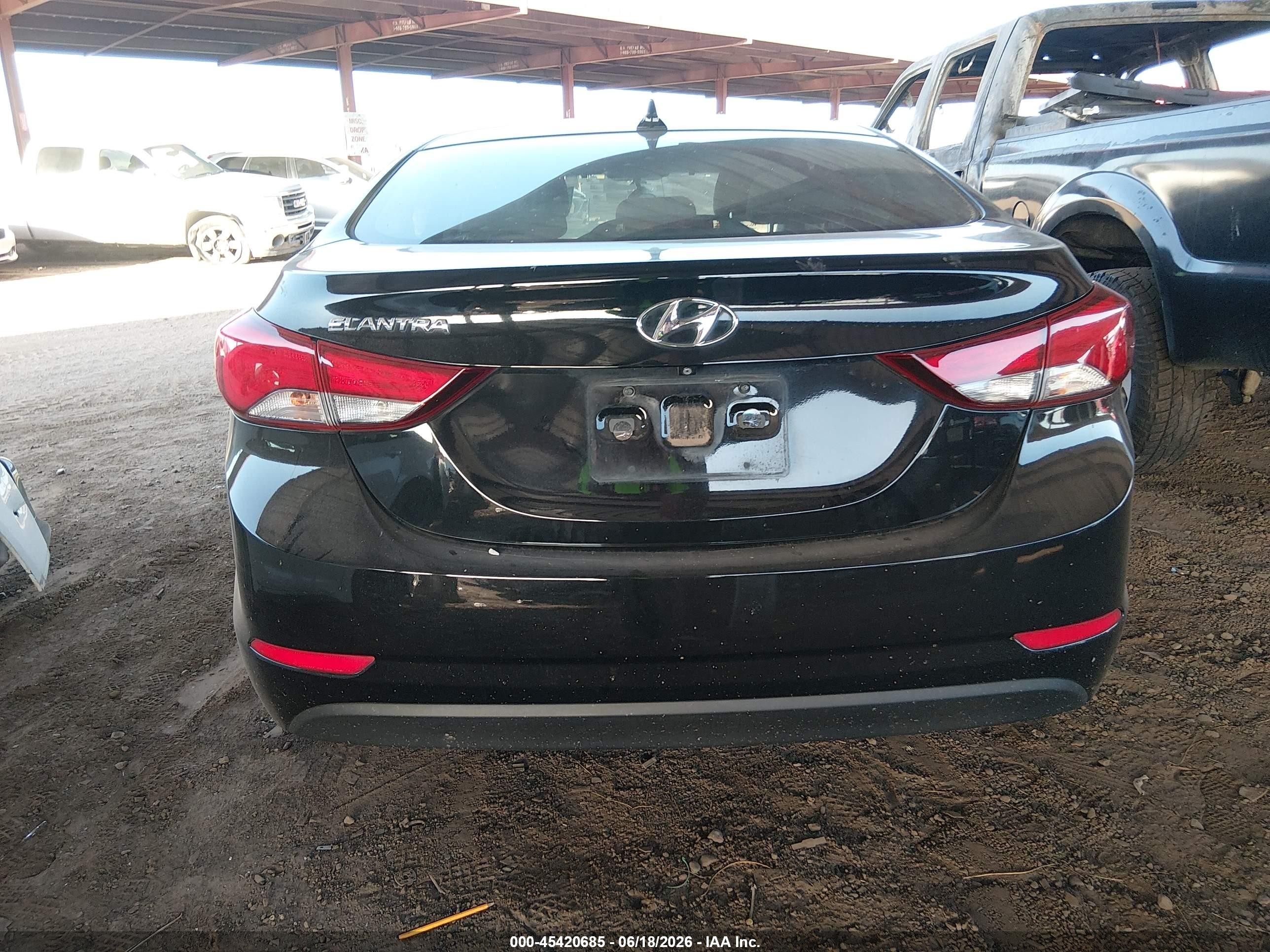 2014 Hyundai Elantra Se Black vin: KMHDH4AE3EU172482