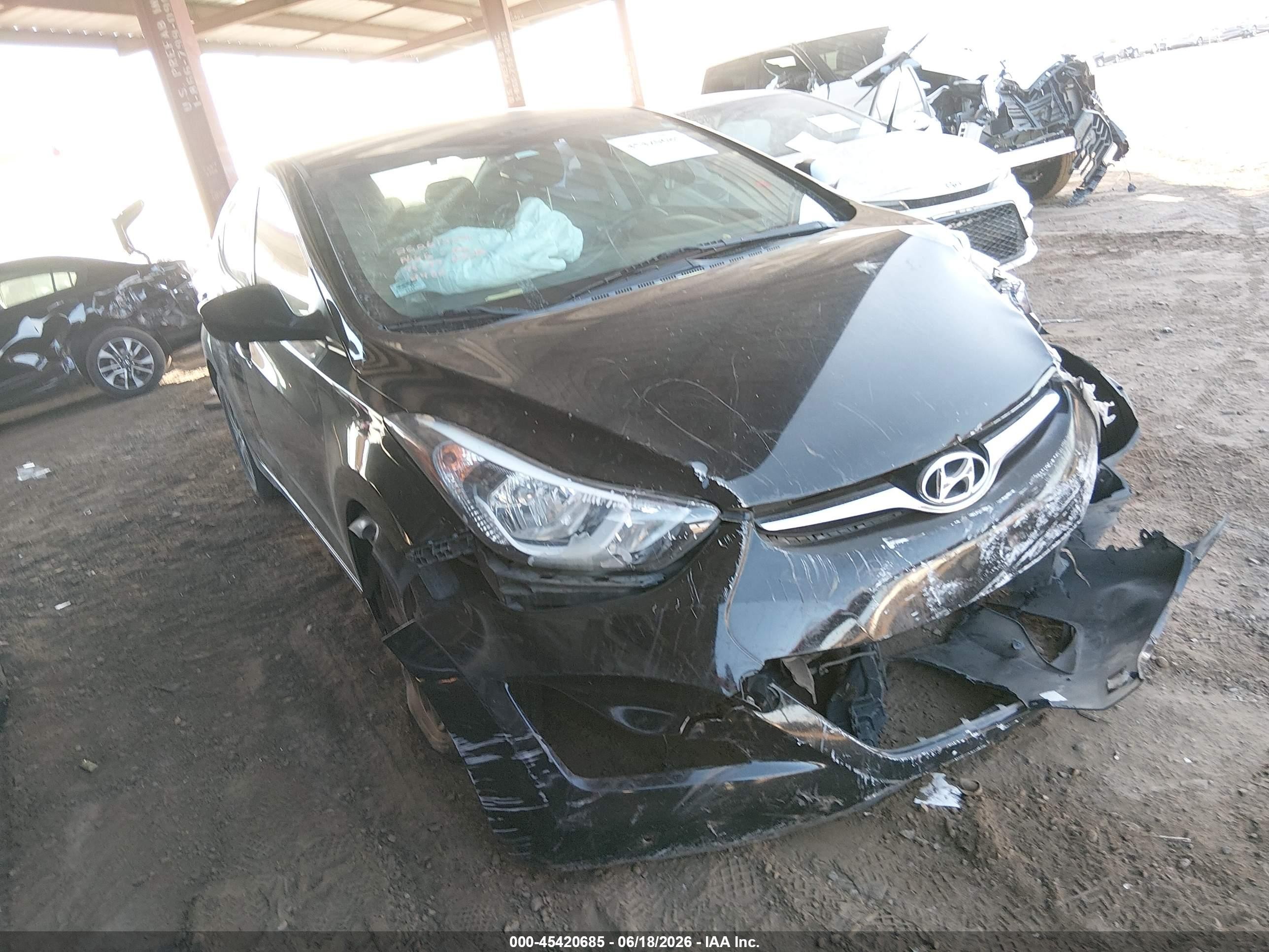 2014 Hyundai Elantra Se Black vin: KMHDH4AE3EU172482