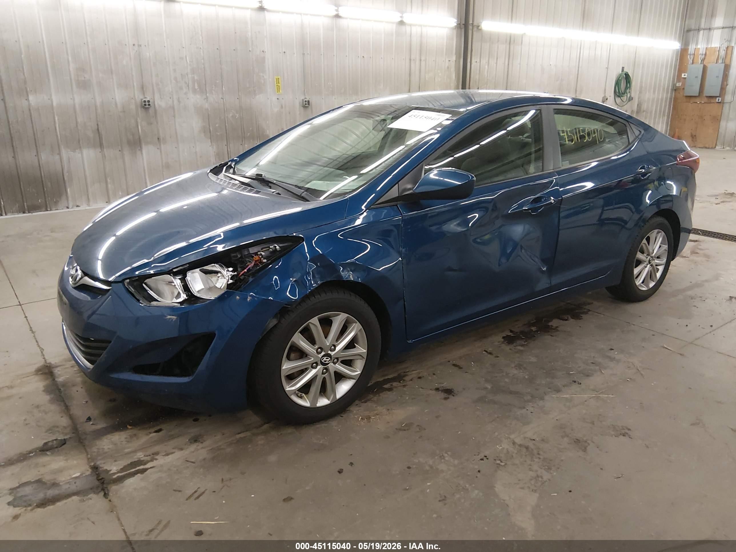 2014 Hyundai Elantra Se Blue vin: KMHDH4AE3EU181764