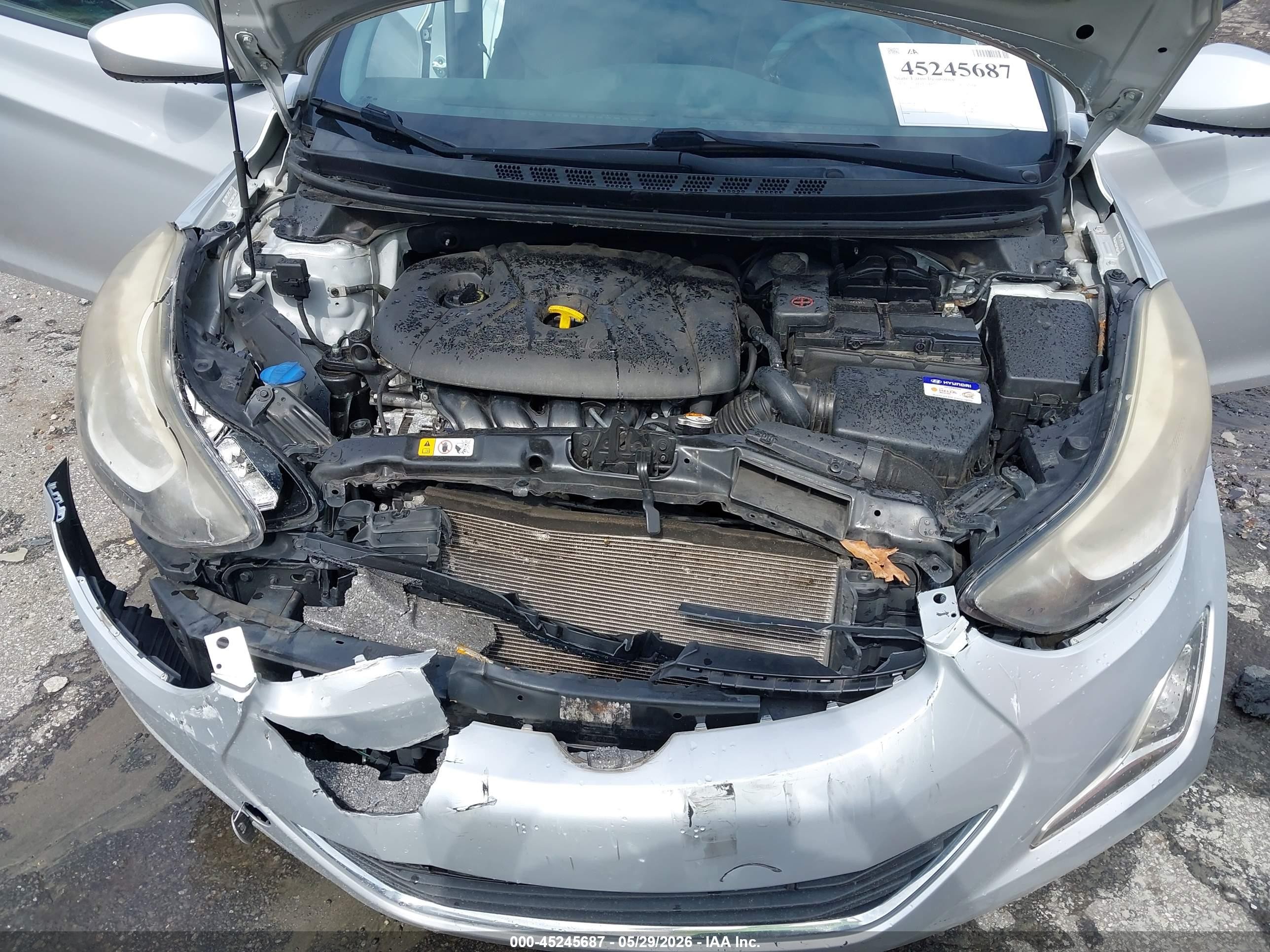 2014 Hyundai Elantra Se Silver vin: KMHDH4AE3EU210471