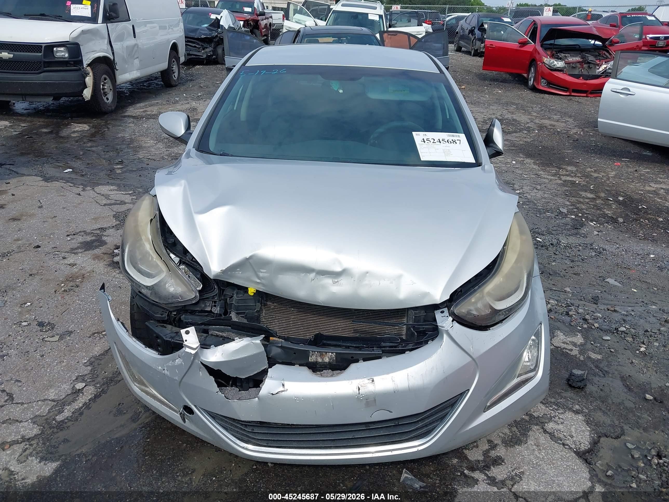 2014 Hyundai Elantra Se Silver vin: KMHDH4AE3EU210471