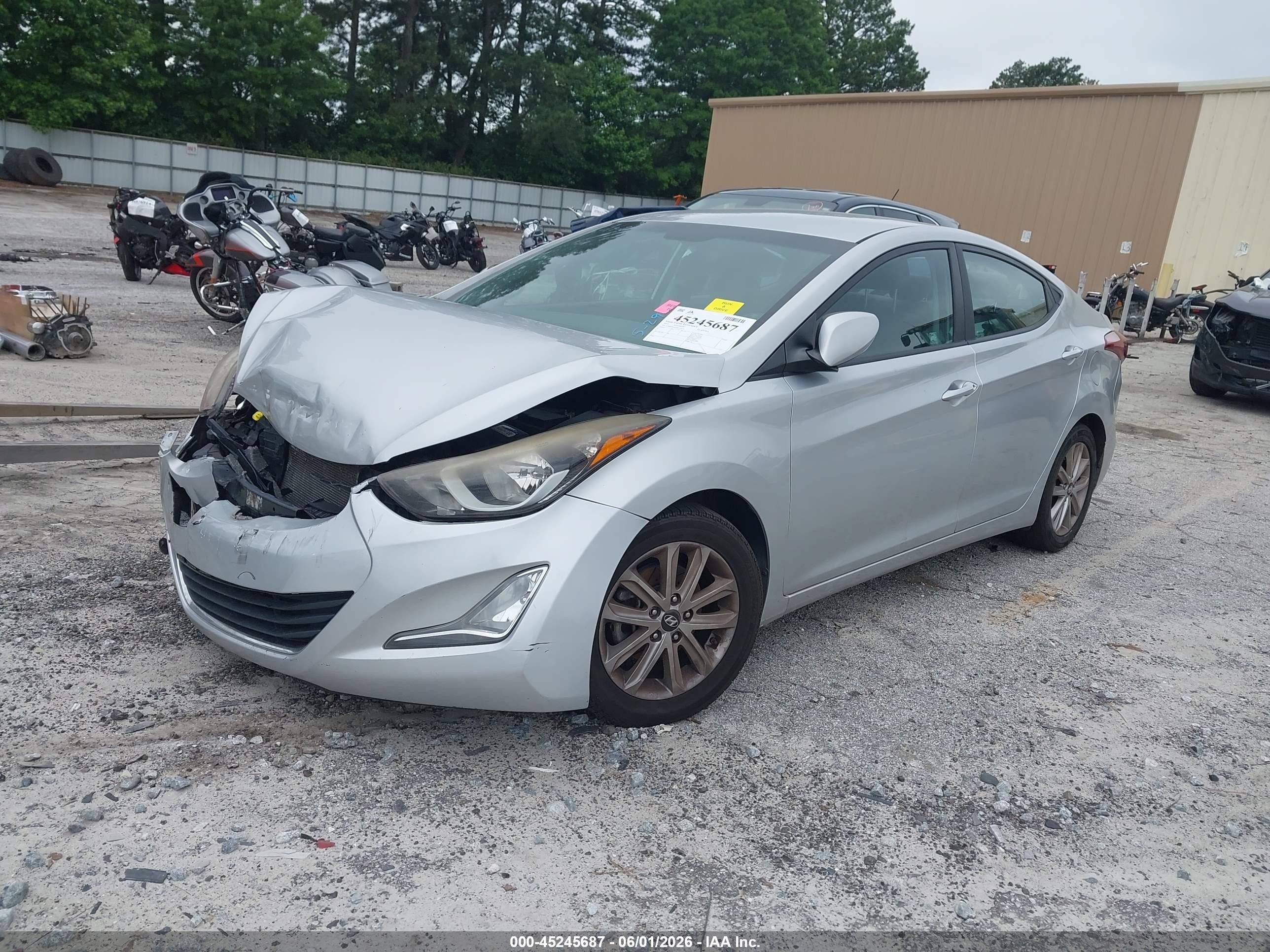 2014 Hyundai Elantra Se Silver vin: KMHDH4AE3EU210471