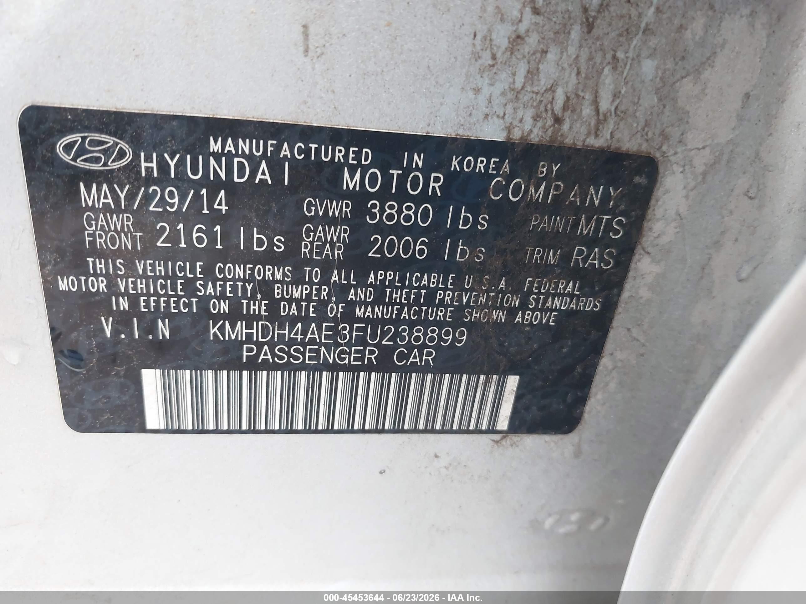 2015 Hyundai Elantra Se Silver vin: KMHDH4AE3FU238899