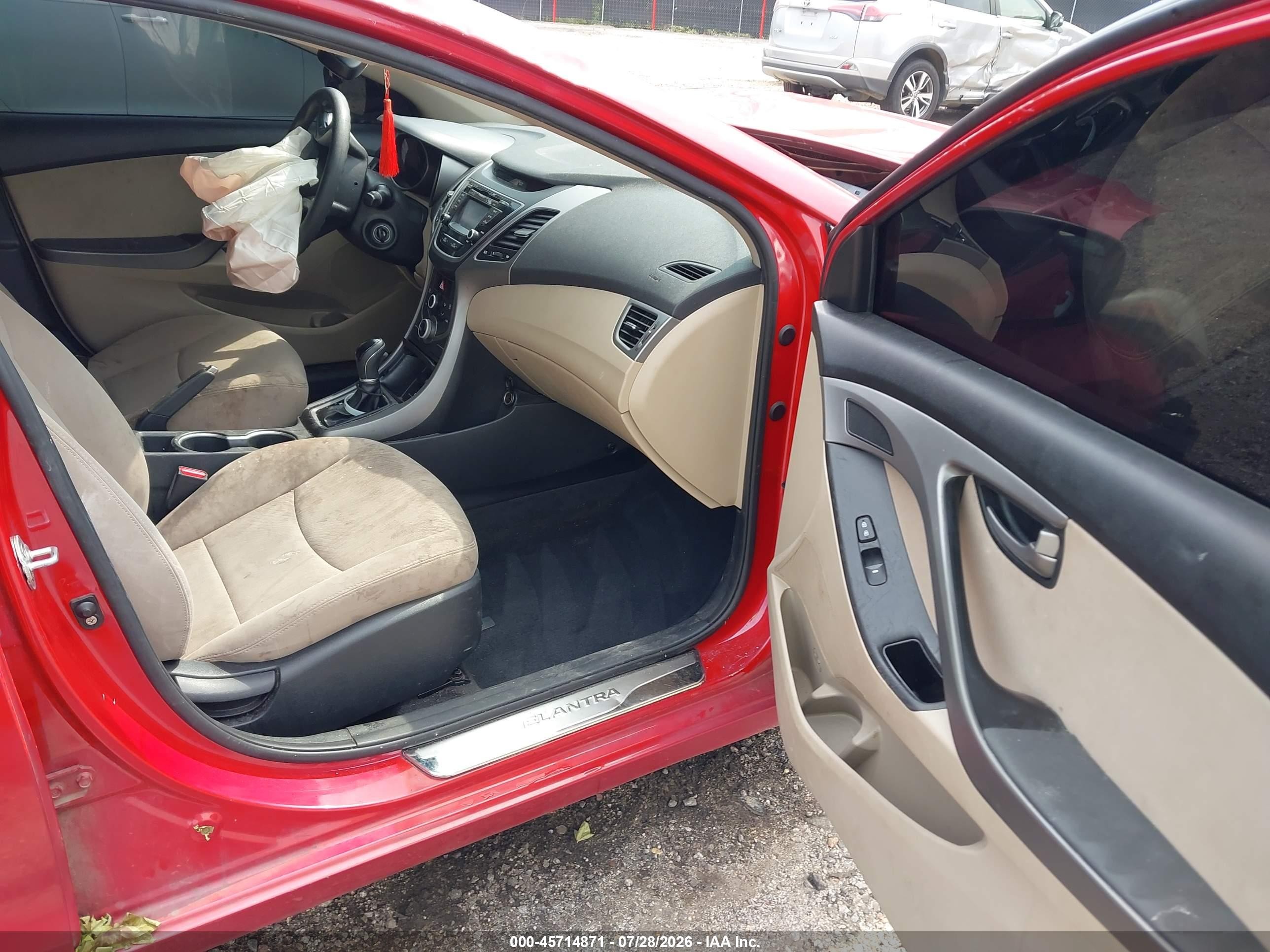 2015 Hyundai Elantra Se Red vin: KMHDH4AE3FU320860