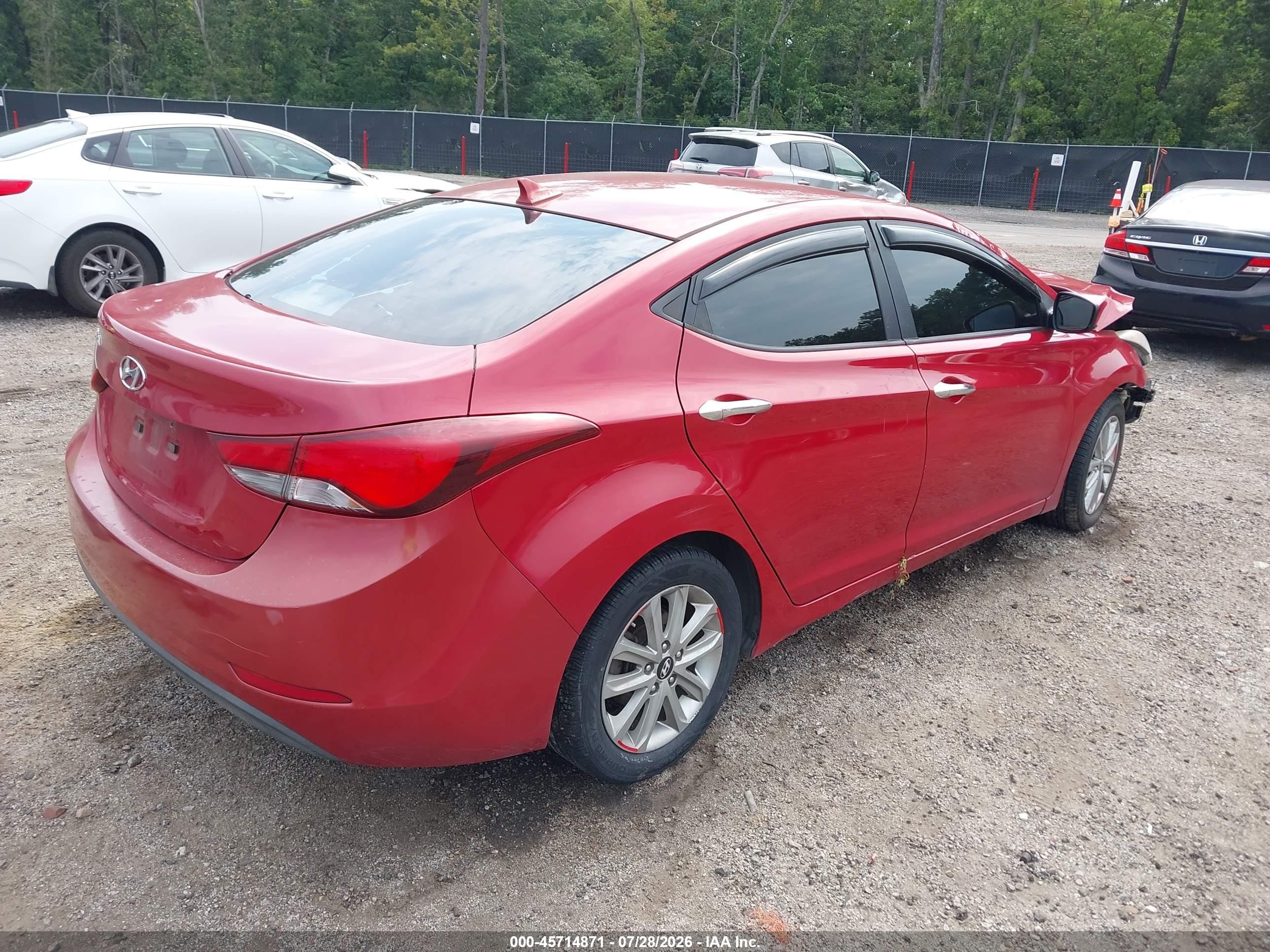 2015 Hyundai Elantra Se Red vin: KMHDH4AE3FU320860