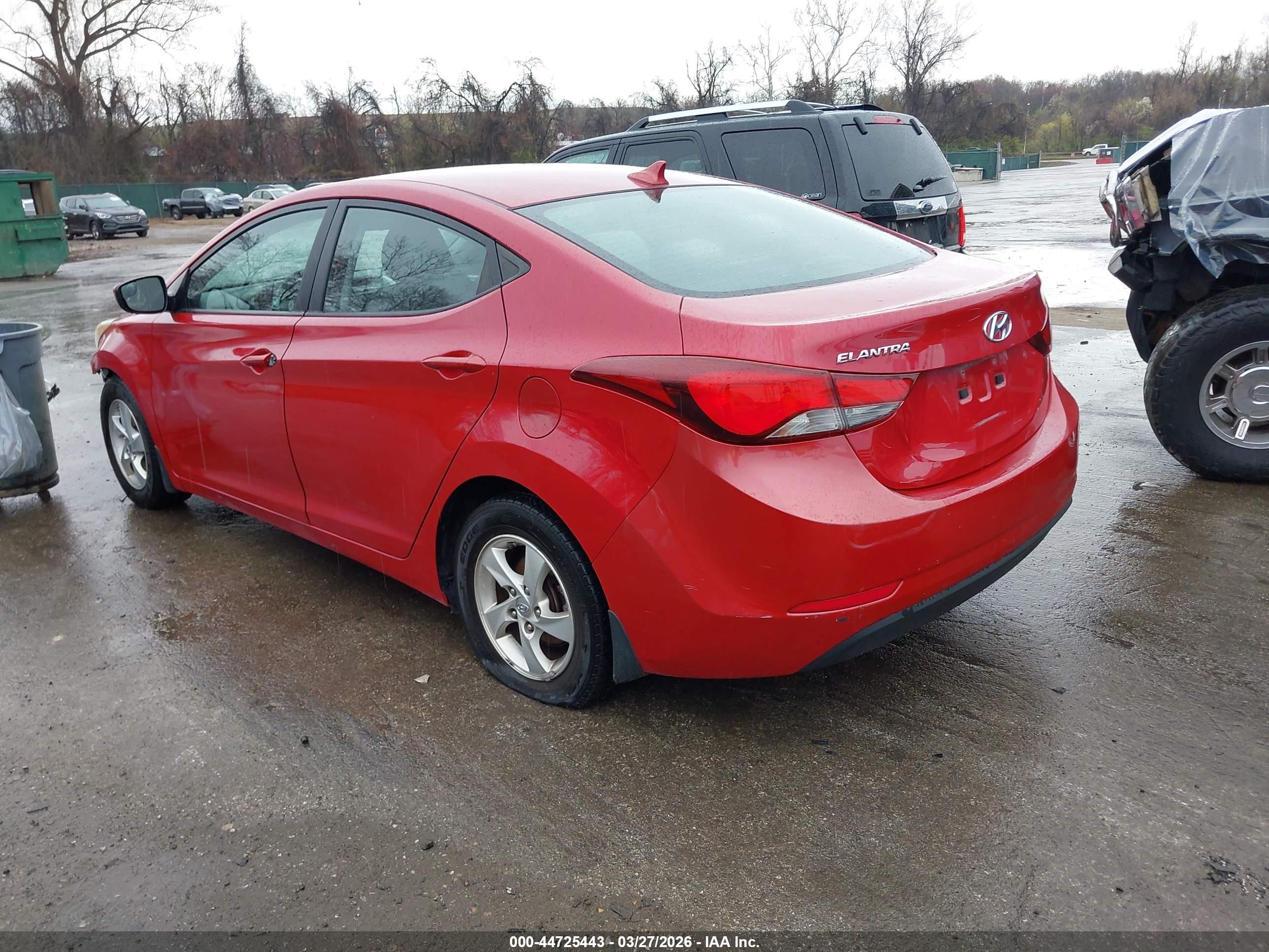 2015 Hyundai Elantra Se Red vin: KMHDH4AE3FU423454