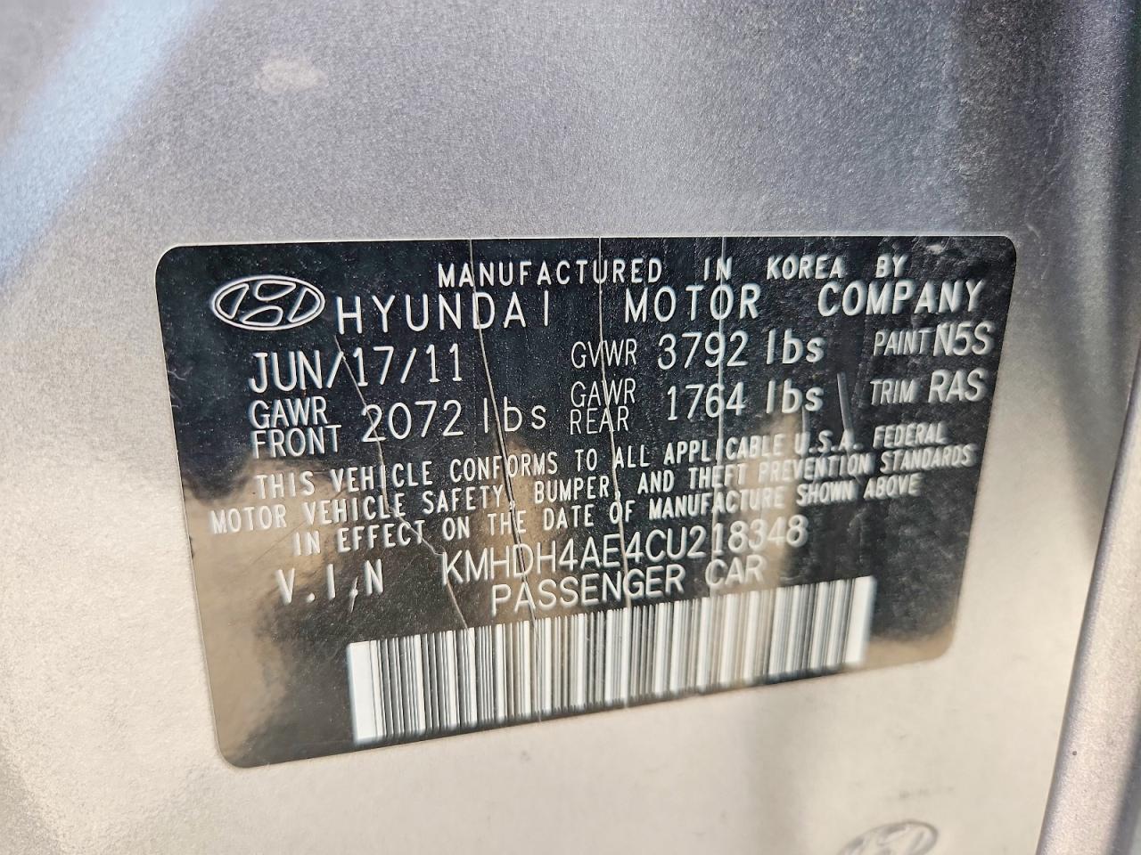 2012 Hyundai Elantra Gls Silver vin: KMHDH4AE4CU218348