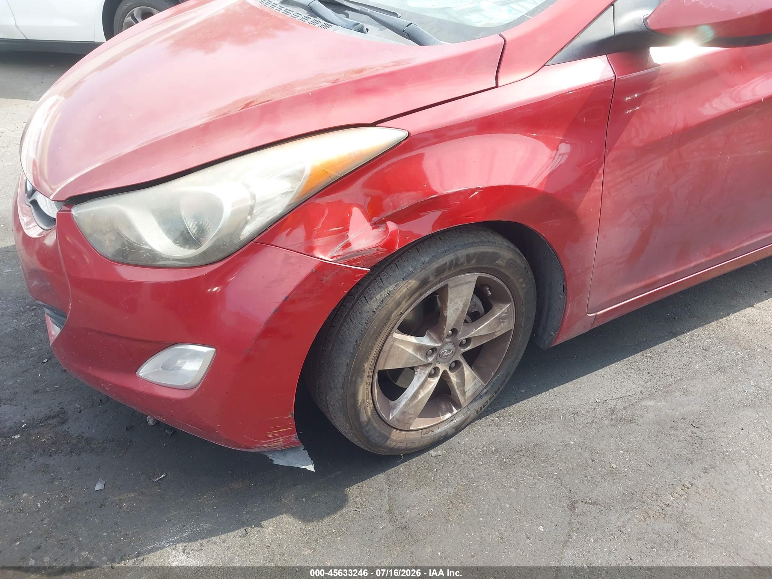 2012 Hyundai Elantra Gls (ulsan Plant) Red vin: KMHDH4AE4CU261832