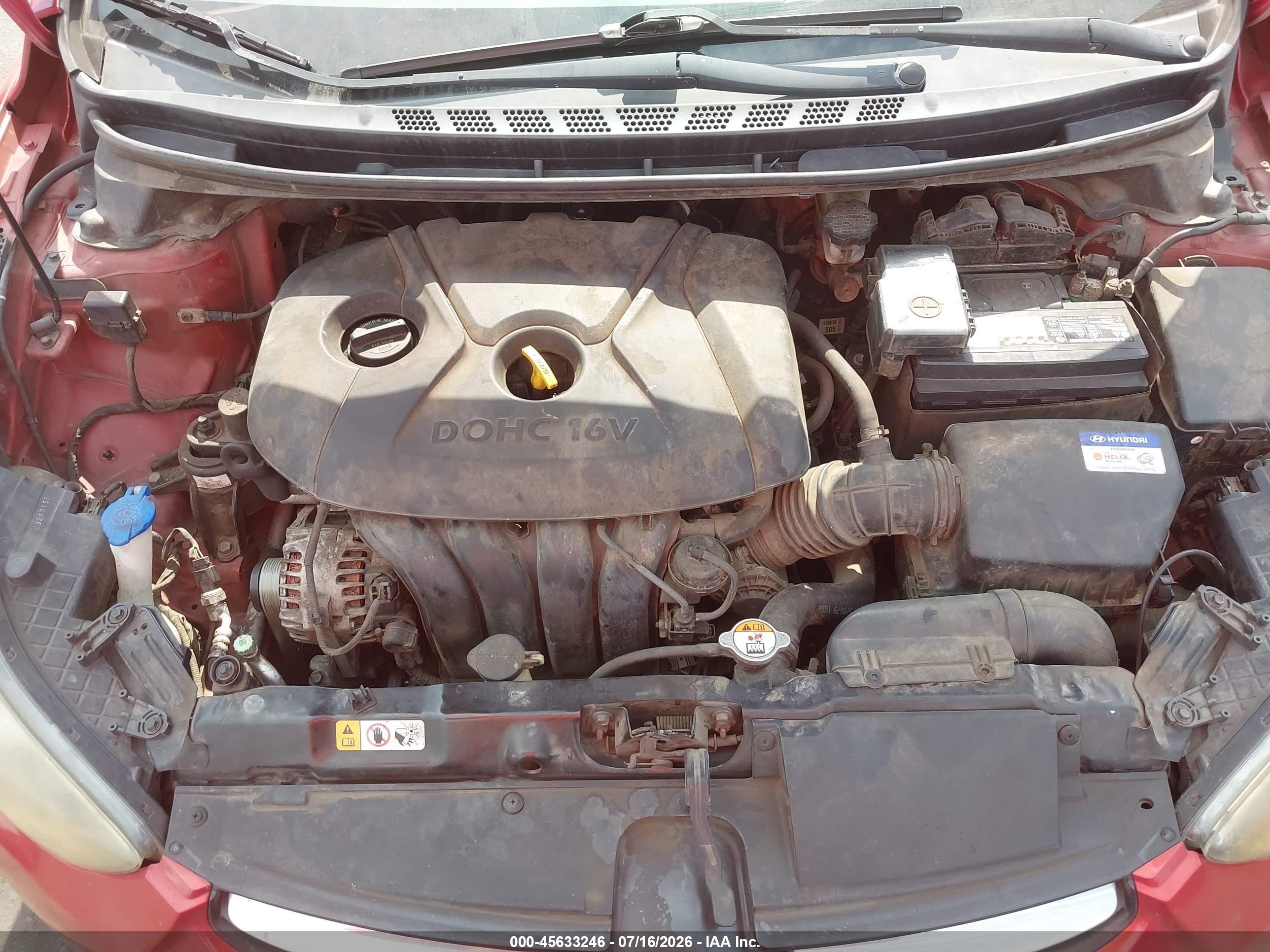 2012 Hyundai Elantra Gls (ulsan Plant) Red vin: KMHDH4AE4CU261832