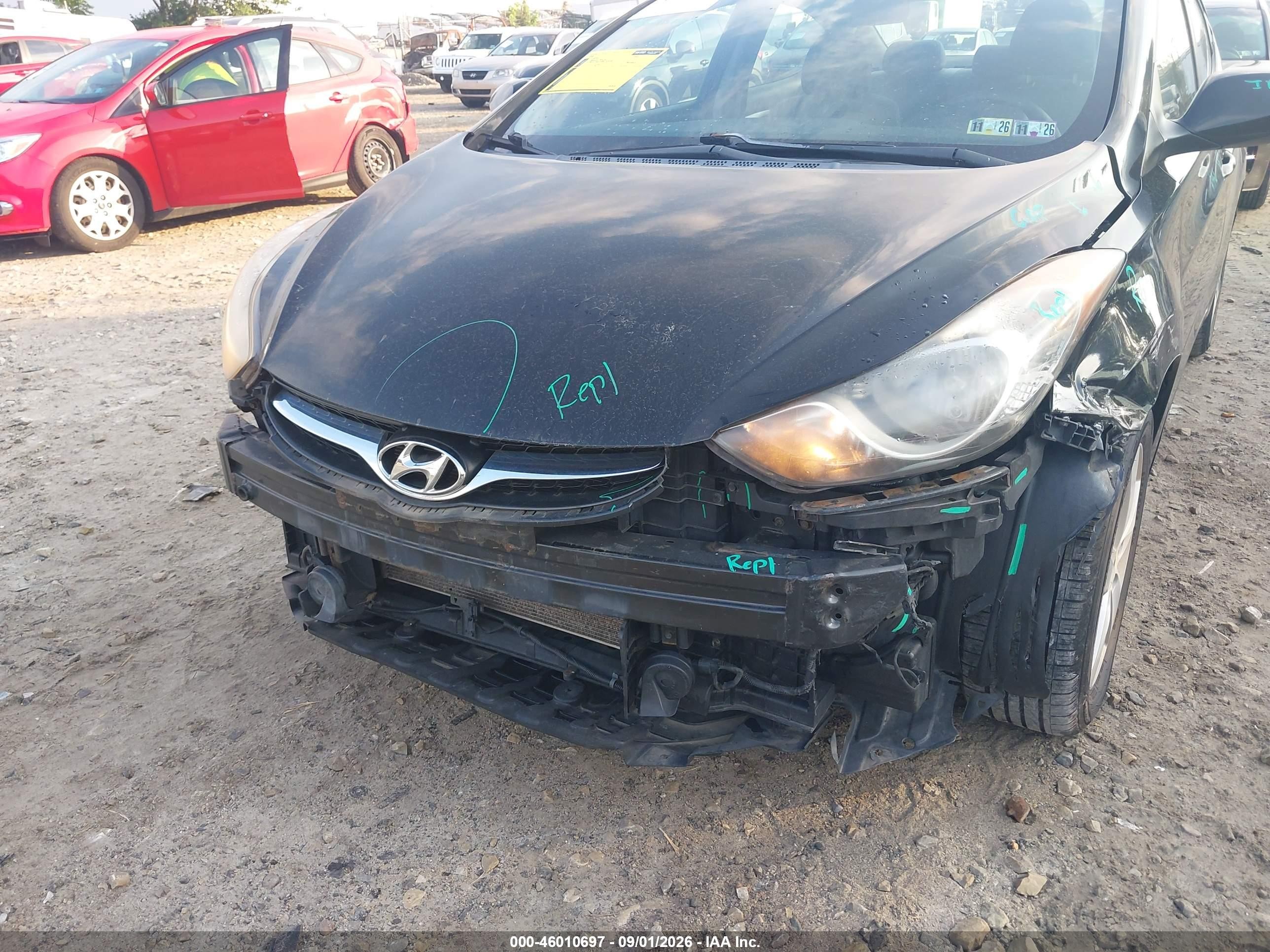 2012 Hyundai Elantra Gls (ulsan Plant) Black vin: KMHDH4AE4CU277691