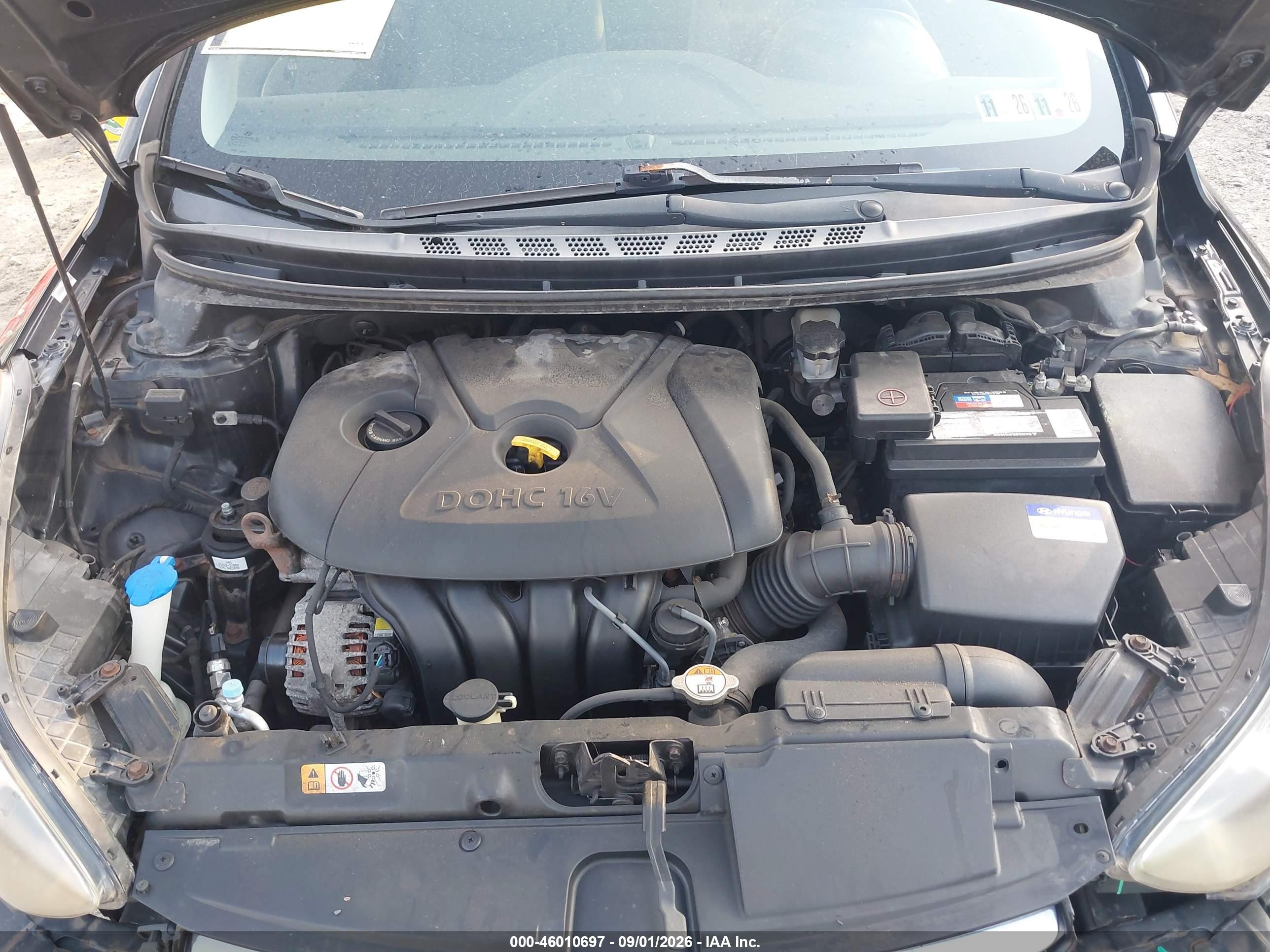 2012 Hyundai Elantra Gls (ulsan Plant) Black vin: KMHDH4AE4CU277691