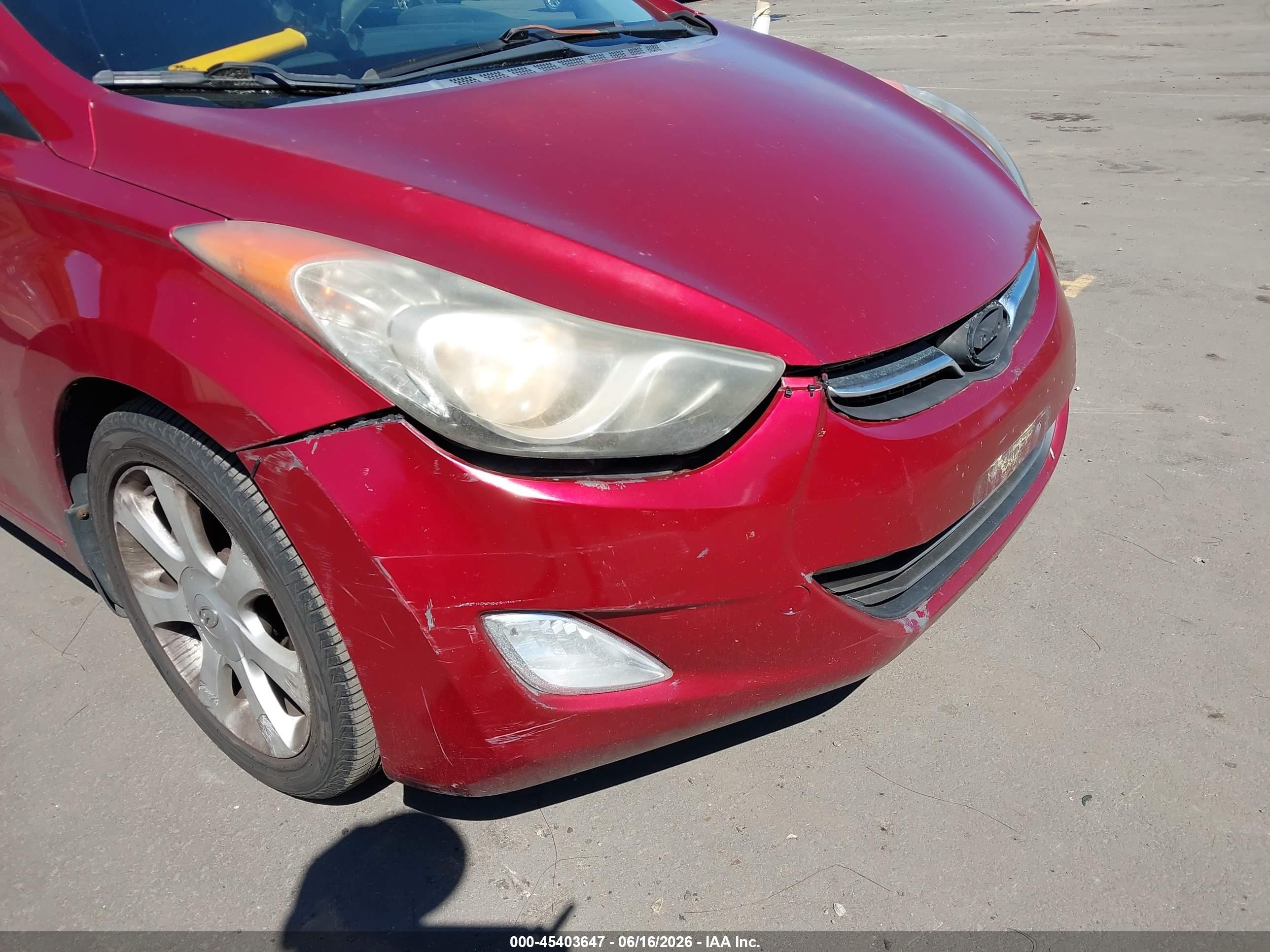 2012 Hyundai Elantra Limited (ulsan Plant) Red vin: KMHDH4AE4CU310950