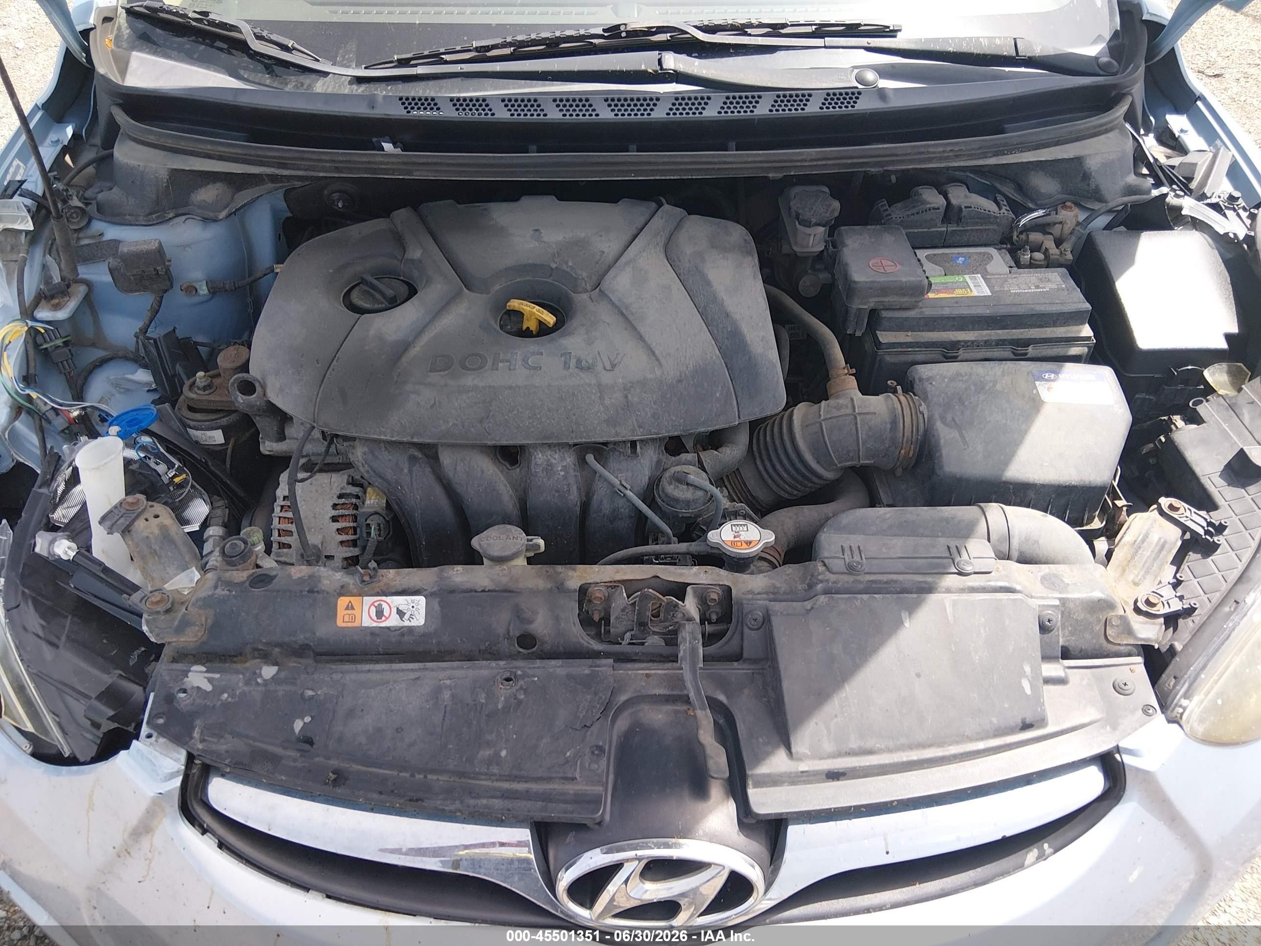 2012 Hyundai Elantra Gls (ulsan Plant) Blue vin: KMHDH4AE4CU311208