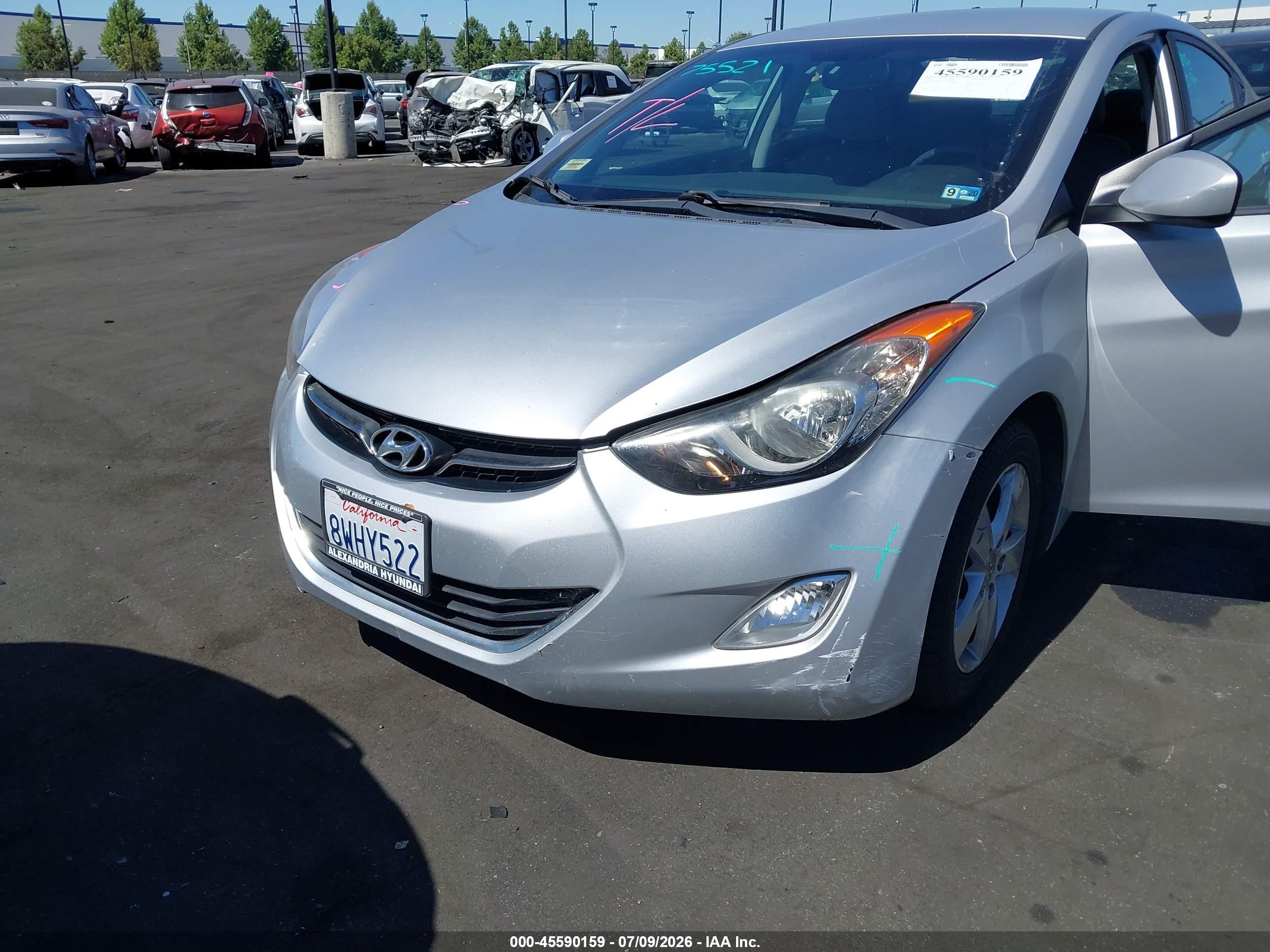 2012 Hyundai Elantra Gls (ulsan Plant) Silver vin: KMHDH4AE4CU330163