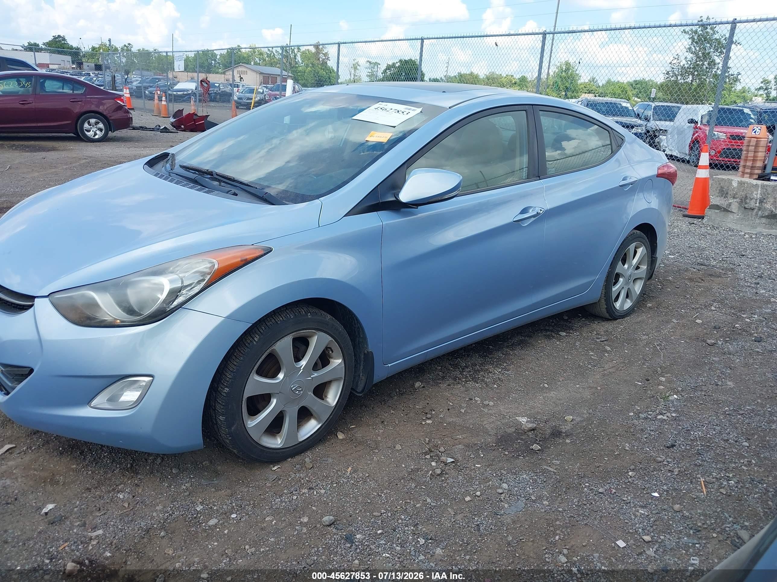 2012 Hyundai Elantra Limited (ulsan Plant) Синий vin: KMHDH4AE4CU445605