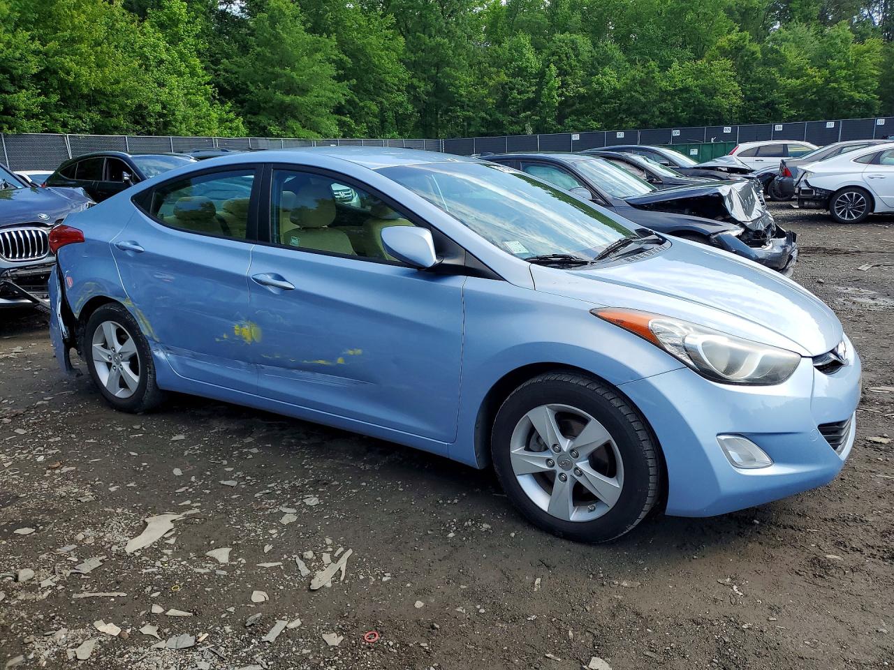 2012 Hyundai Elantra Gls Blue vin: KMHDH4AE4CU449413