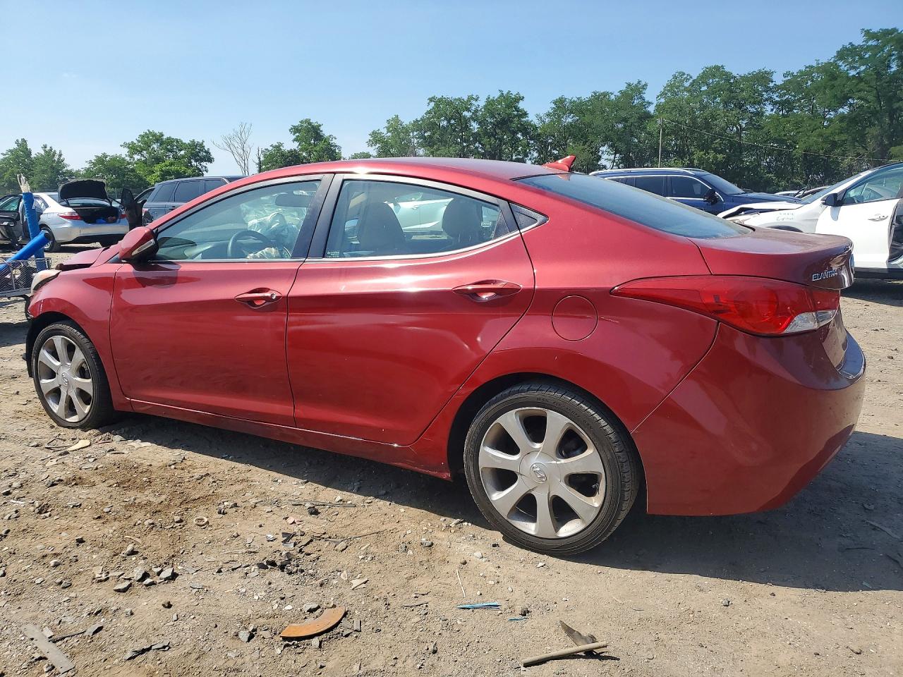 2012 Hyundai Elantra Limited Red vin: KMHDH4AE4CU463862