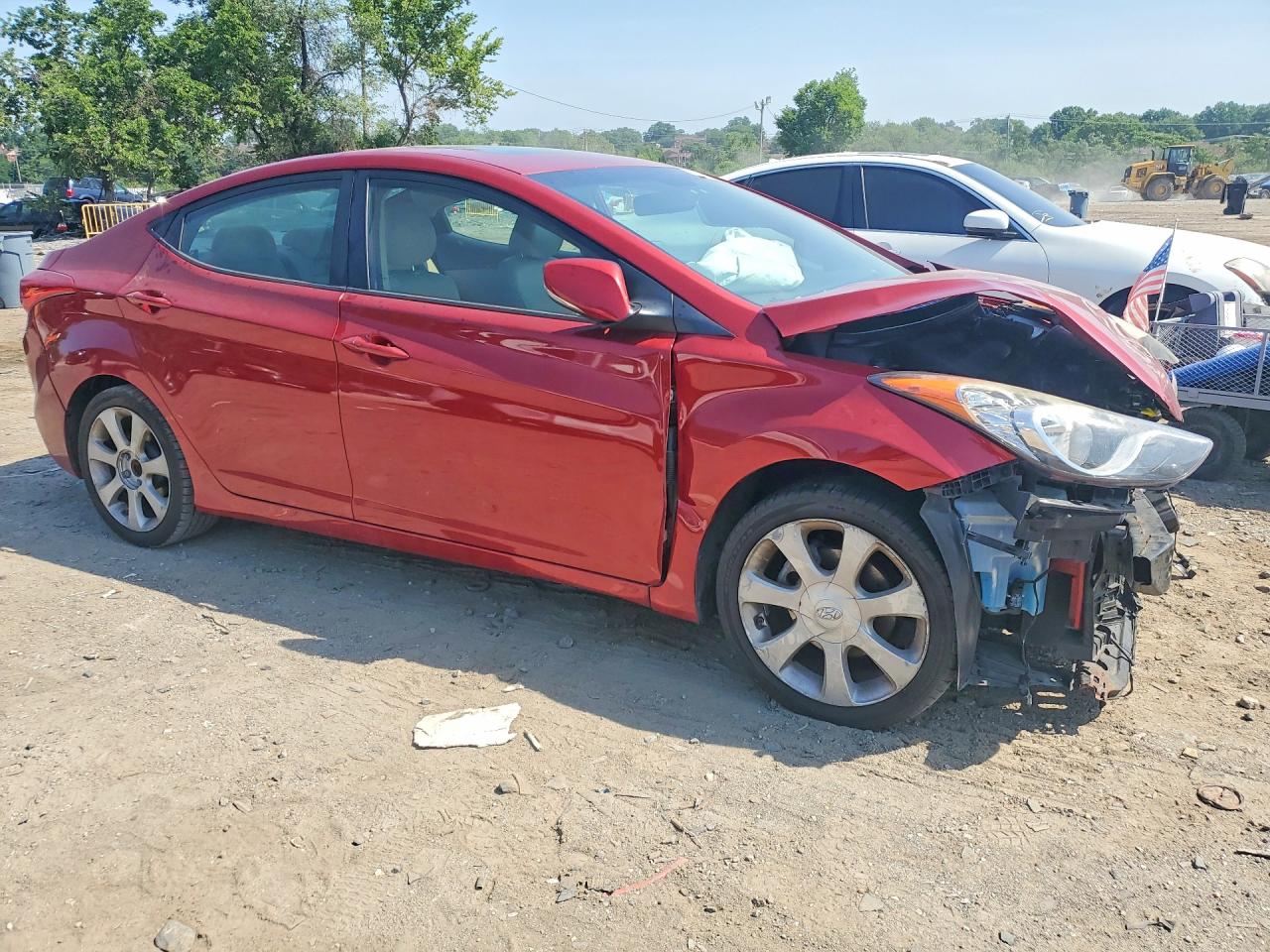 2012 Hyundai Elantra Limited Red vin: KMHDH4AE4CU463862
