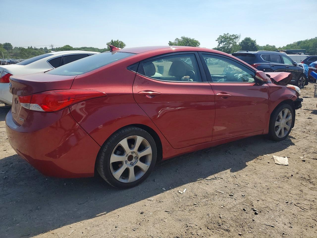 2012 Hyundai Elantra Limited Red vin: KMHDH4AE4CU463862
