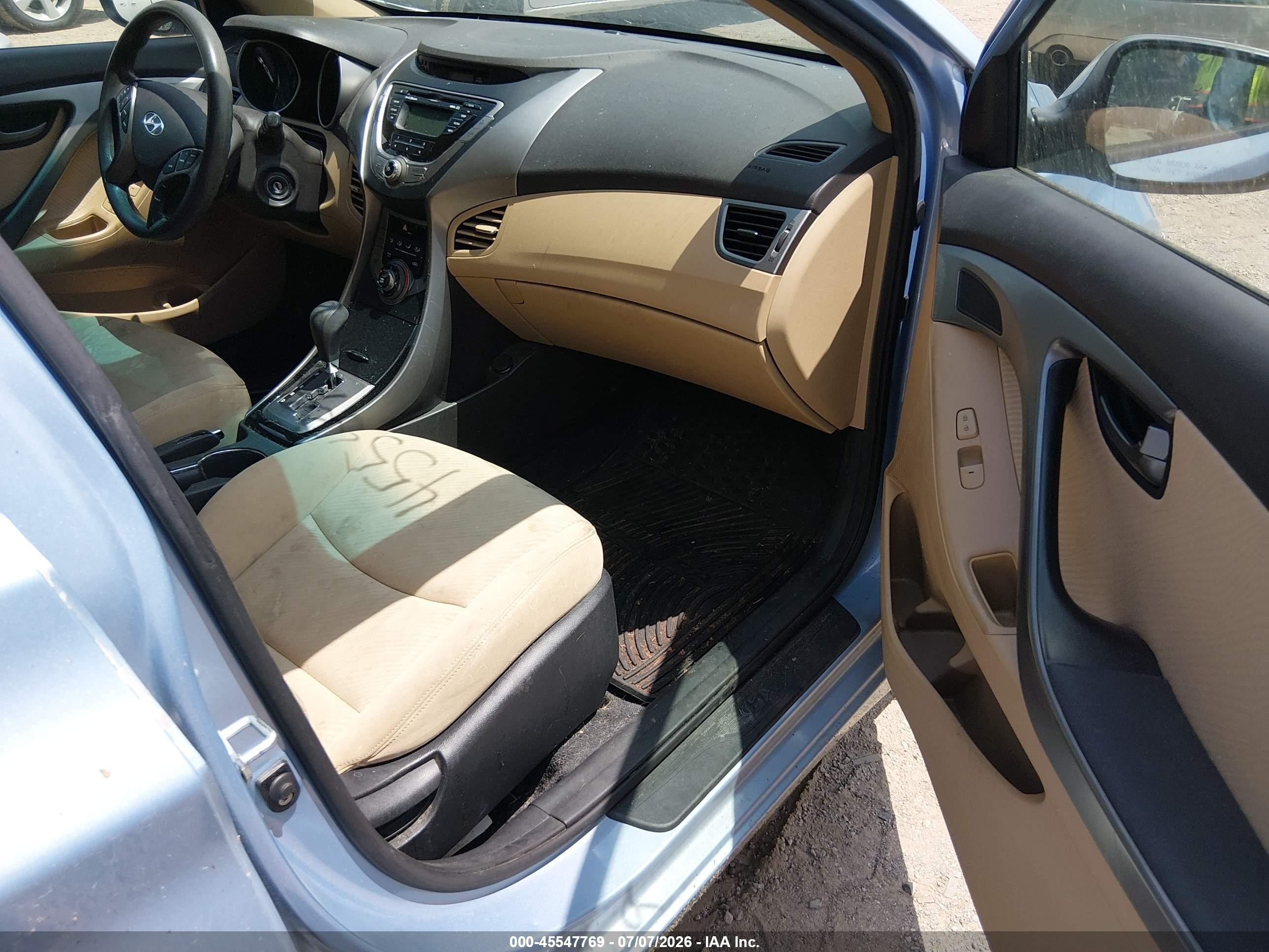 2013 Hyundai Elantra Gls Light Blue vin: KMHDH4AE4DU492411